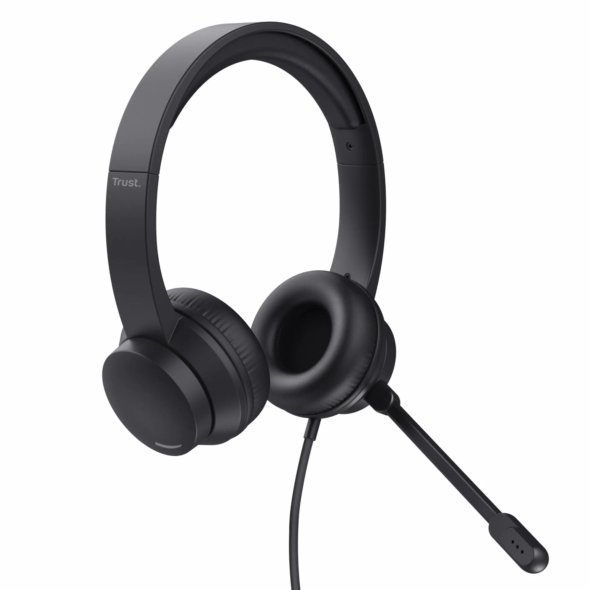Trust USB Cuffie con Microfono Leggere On-Ear, Auricolari con Filo 1,80 m, Archetto Regolabile, Headphones Cablato per PC Laptop Nero