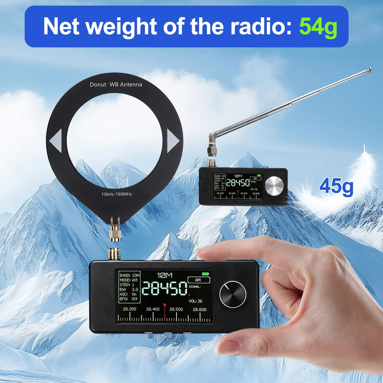 Mini SI4732 Radio ESP-32-S3 Master Control SI4732 Chip LSB USB AM FM Schermo IPS 4,8 cm Antenna Telescopica Antenna a Ciambella