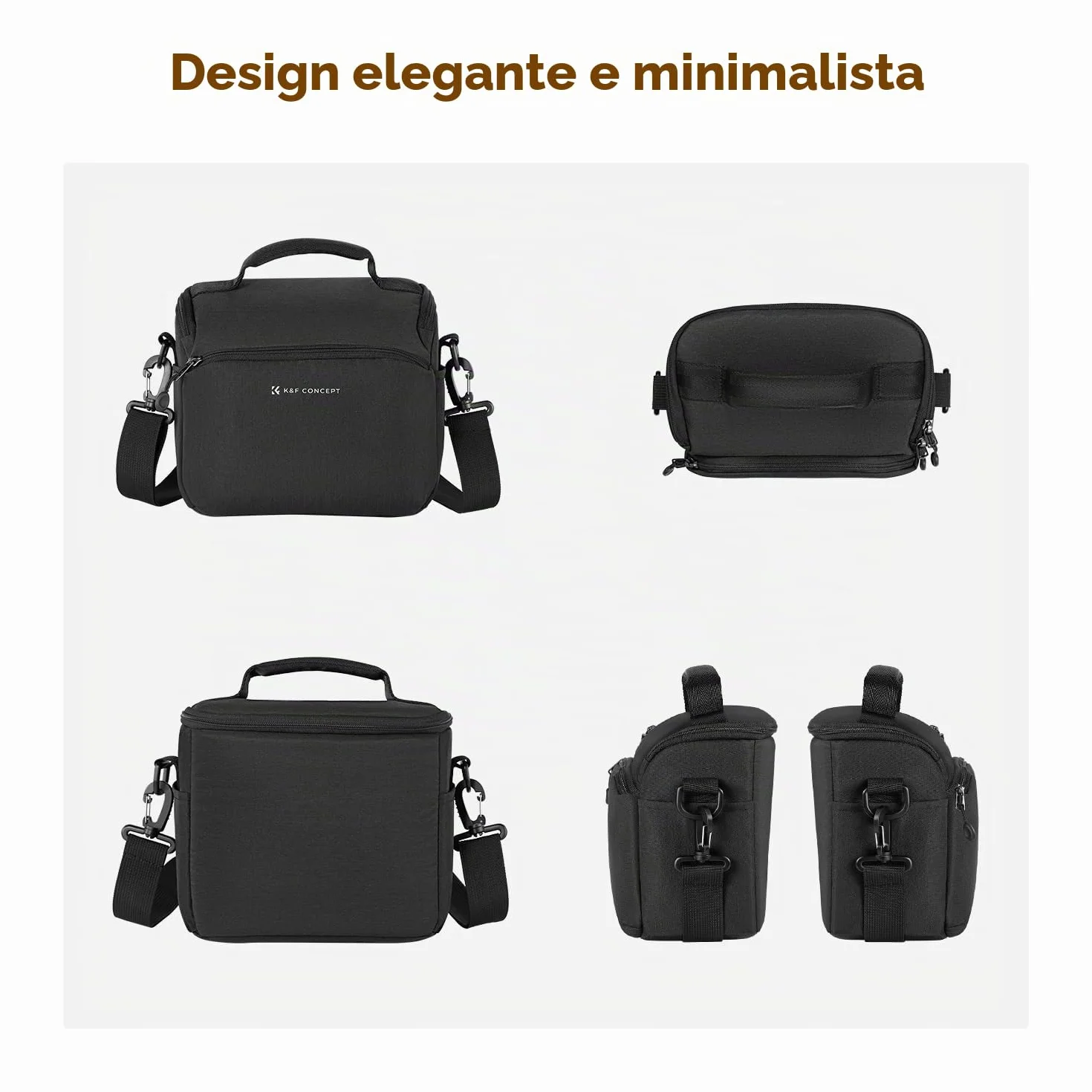 K&F CONCEPT Borsa per fotocamera a tracolla singola Crossbody Custodia compatta per DSLR SLR Mirrorless