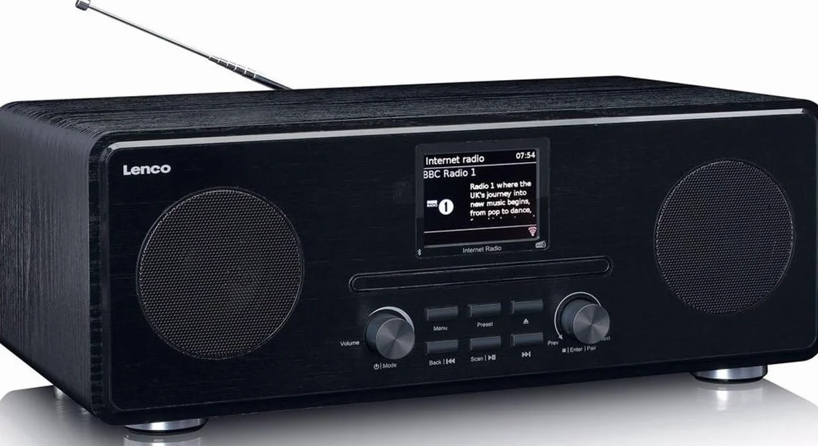 Lenco DIR 260 Internet Radio Wi-Fi Bluetooth DAB+ FM CD AUX 2x10W RMS Nero