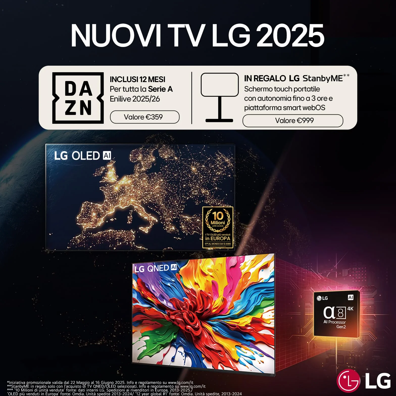LG OLED evo C5 Smart TV 48 pollici 4K Processore α9 Gen8 webOS Dolby Vision Atmos VRR GSYNC 4K@144Hz HDMI 2.1 OLED48C56LB