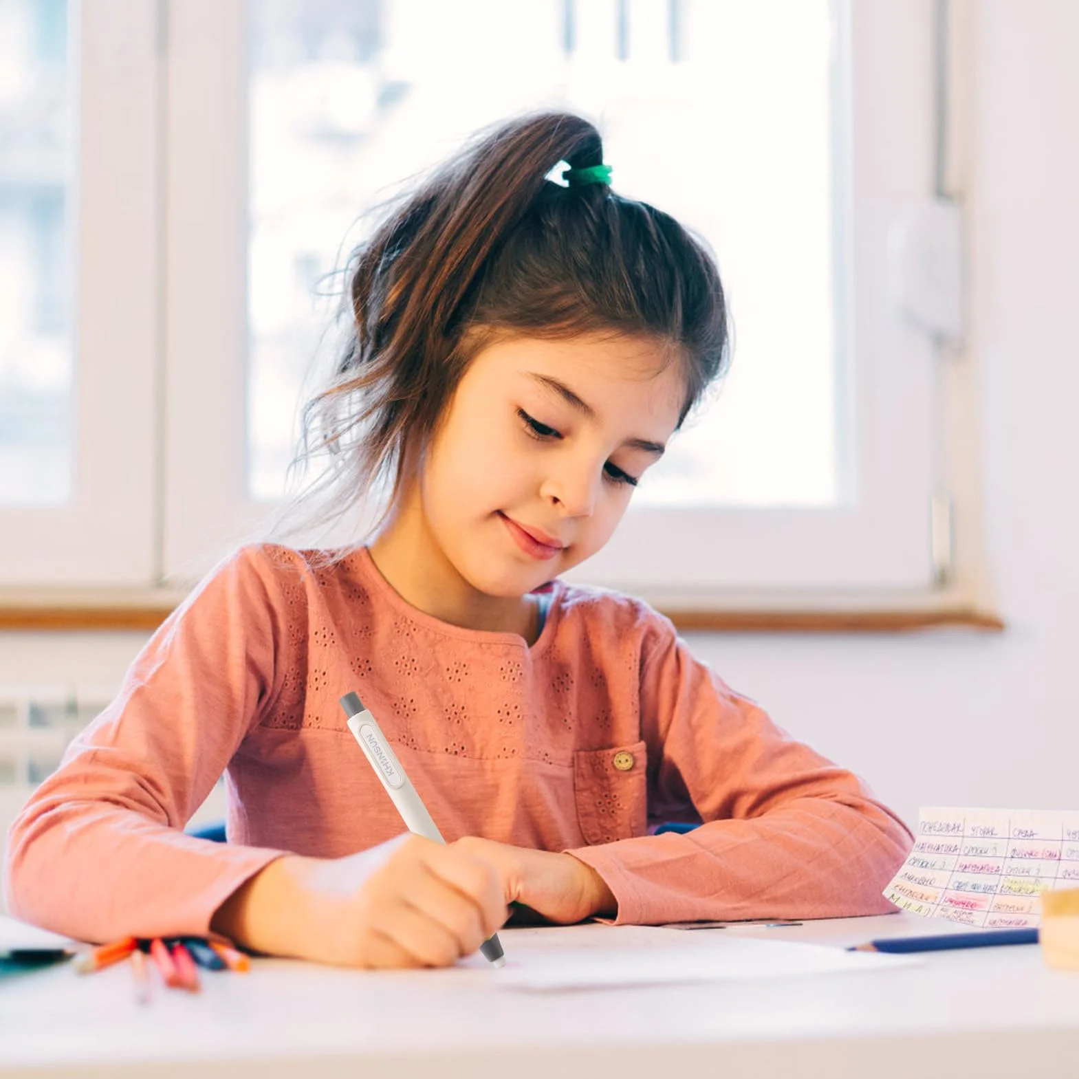 Penna per cancellare retrattile di precisione, polimero non abrasivo, ricaricabile a pressione per matita, cancelleria per studio e pittura