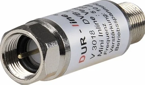 DUR-line V3018 Mini amplificatore in linea 18 dB per DVB-T2 satellite 5-2500 MHz