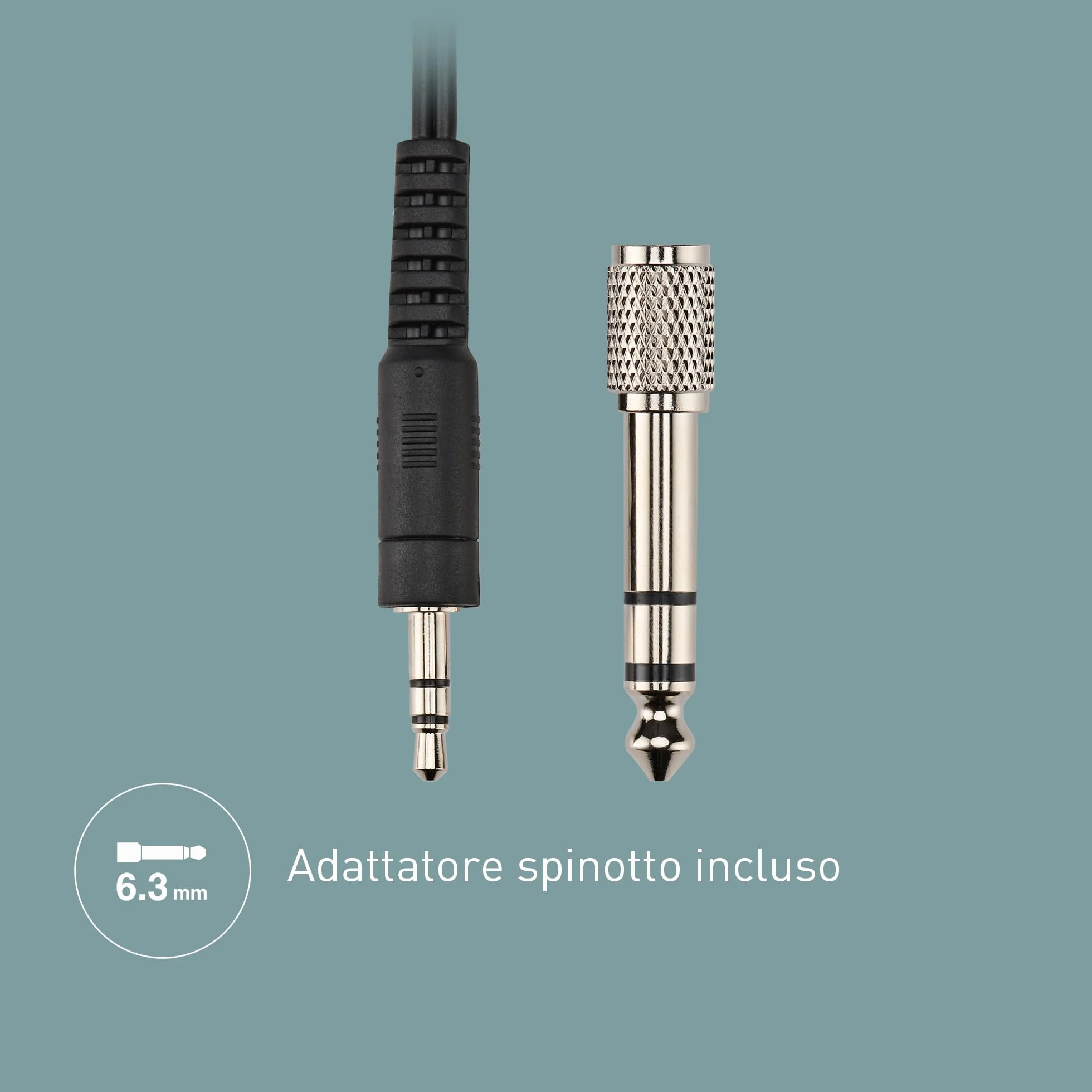Panasonic RP-HT090E-H Cuffie Stereo On-Ear, Cavo 5m, Controllo Volume, Jack 3,5mm, Nero