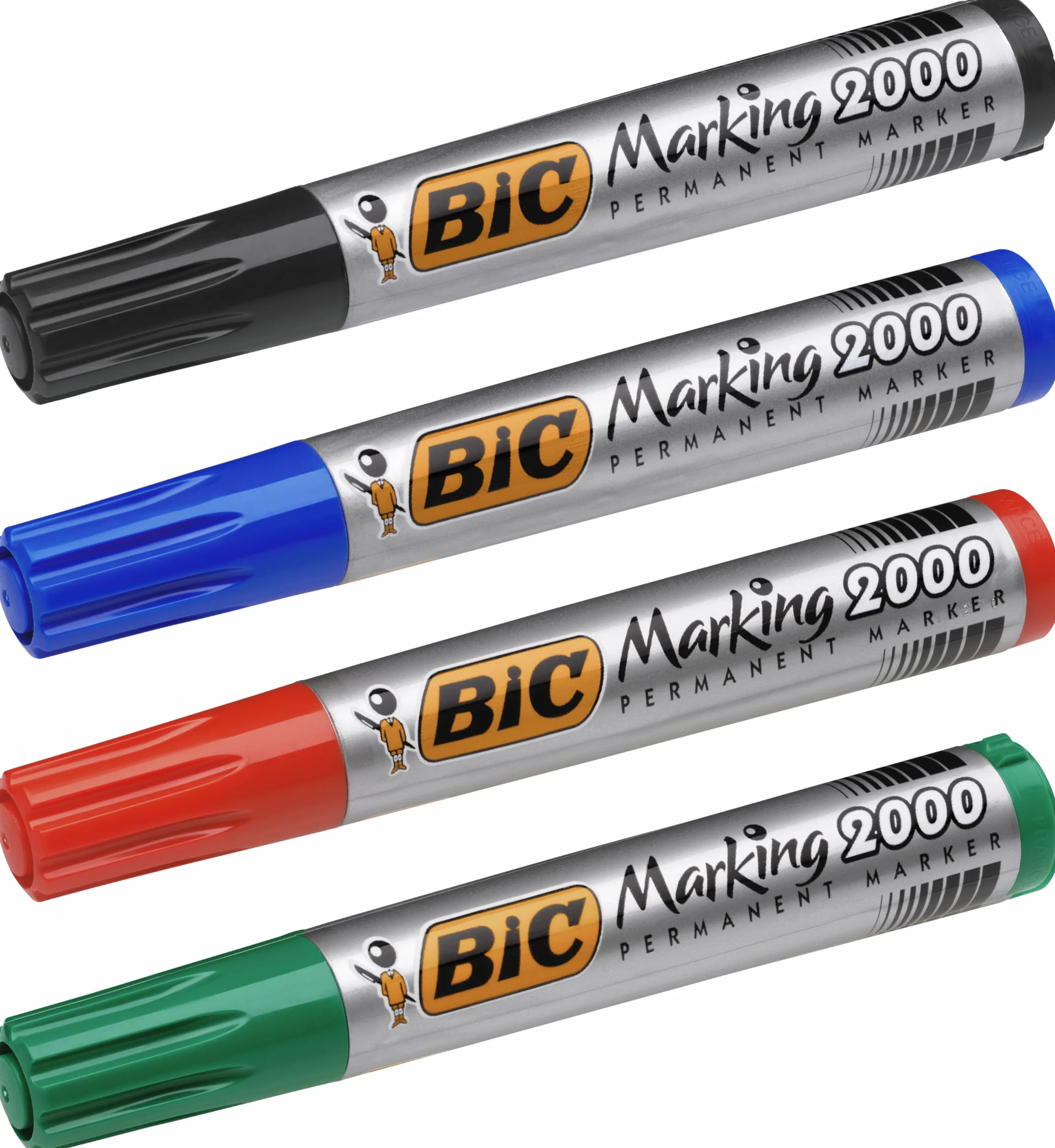 BIC Intensity Marking 2000 Pennarelli Indelebili Neri ECOlutions Punta Tonda Resistente 12 Unità