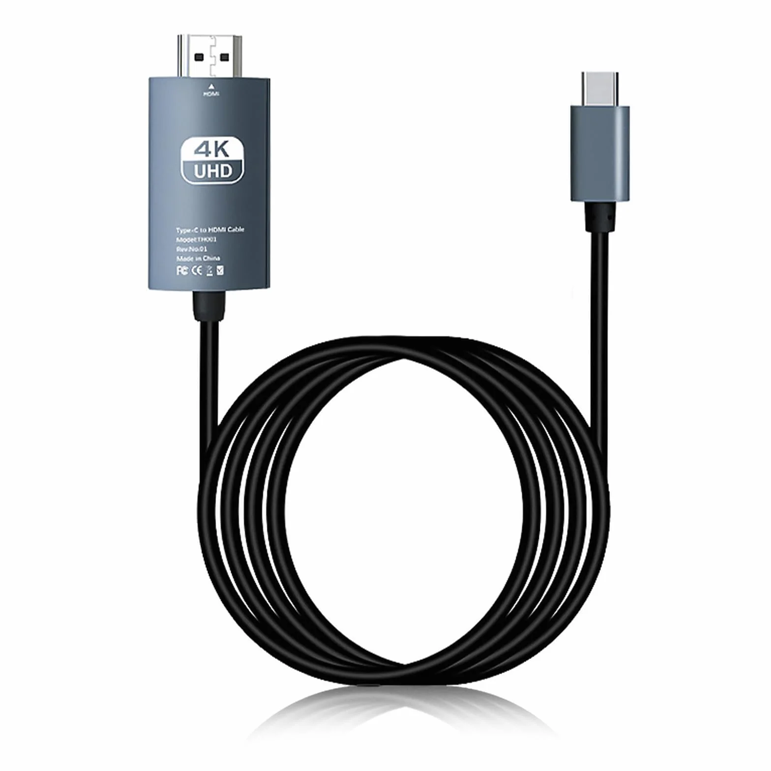 Cavo HDMI USB C 4K 2M Adattatore Compatibile Thunderbolt 3/4 a HDMI per Surface Pro 7/8/9, iPad Pro 2018, Air 2020/2022, Huawei Mate 40, Vivo X80 Pro, Samsung S23