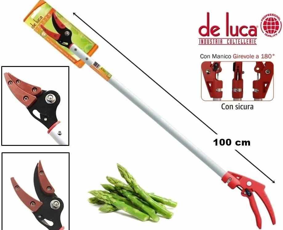 FORBICE DA POTATURA RACCOGLI FRUTTA E ASPARAGI DE LUCA MANICO PROLUNGATO 100 cm