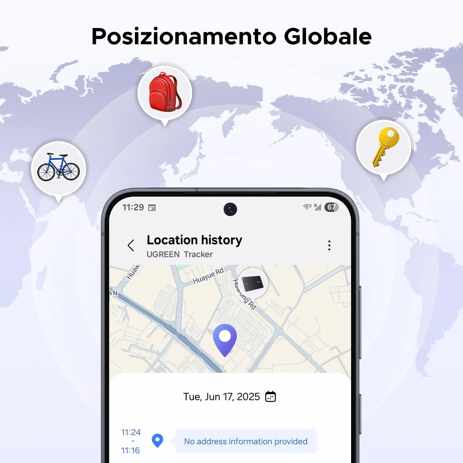 UGREEN Smart Finder Tag Bluetooth Tracker Samsung Ultra Sottile 1,7 mm IP68 Impermeabile Compatibile SmartThings