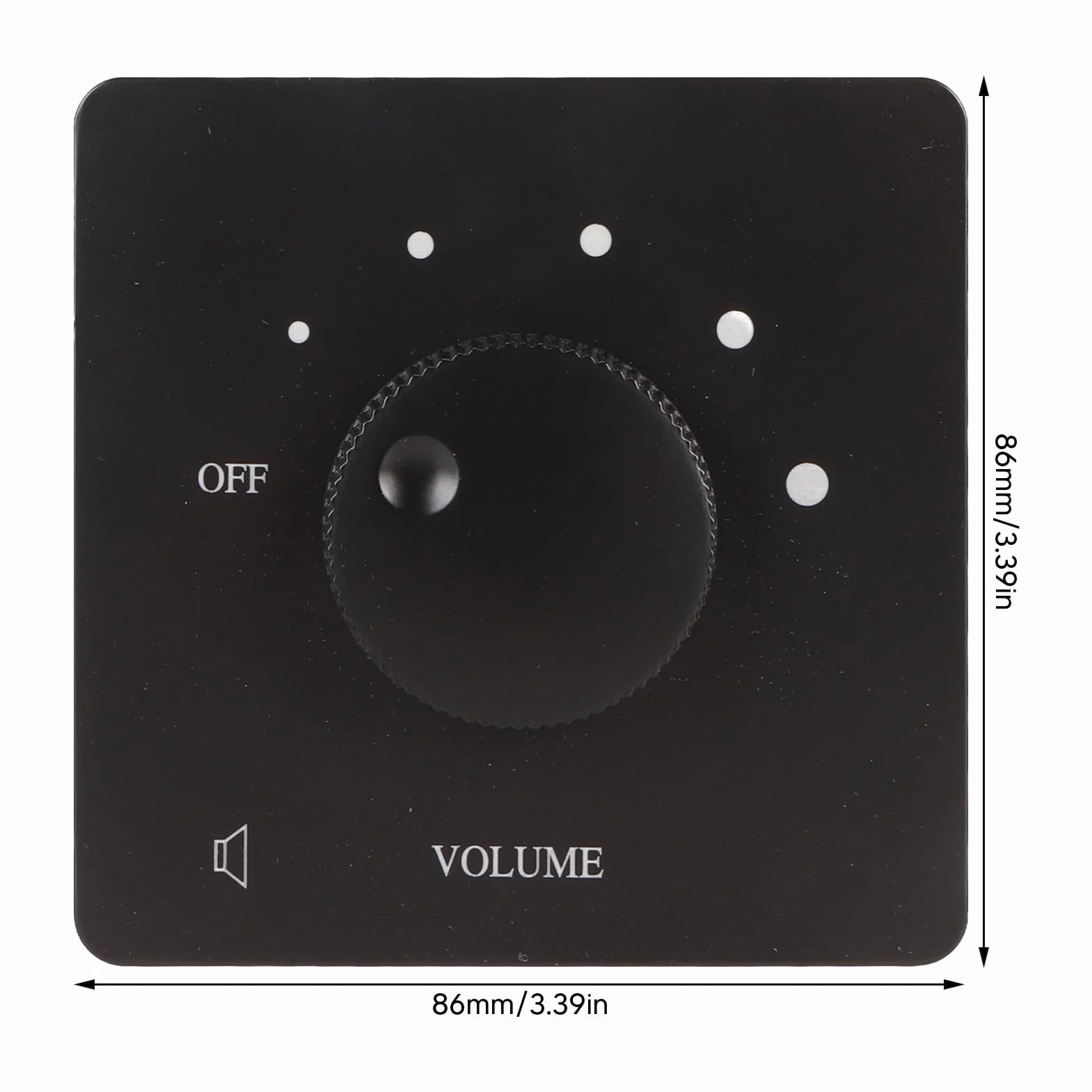 VBESTLIFE 50 W Controllo del Volume a Parete per Altoparlanti Domestici, Manopola di Sintonia a 5 Marce (BLACK)