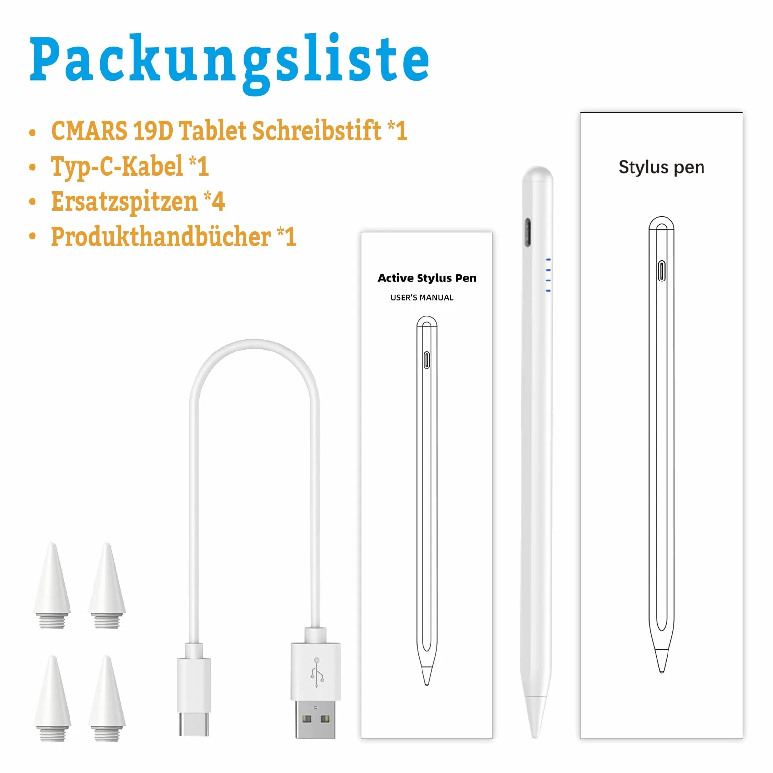 CMARS Penna Apple iPad Ricarica Rapida Rejection Palmo Inclinazione Compatibile iPad 6/7/8/9/10/A16 Mini 5/6 Air 3/4/5/M2/M3/M4 Pro 1/2/3/4/5/6/M4/M5