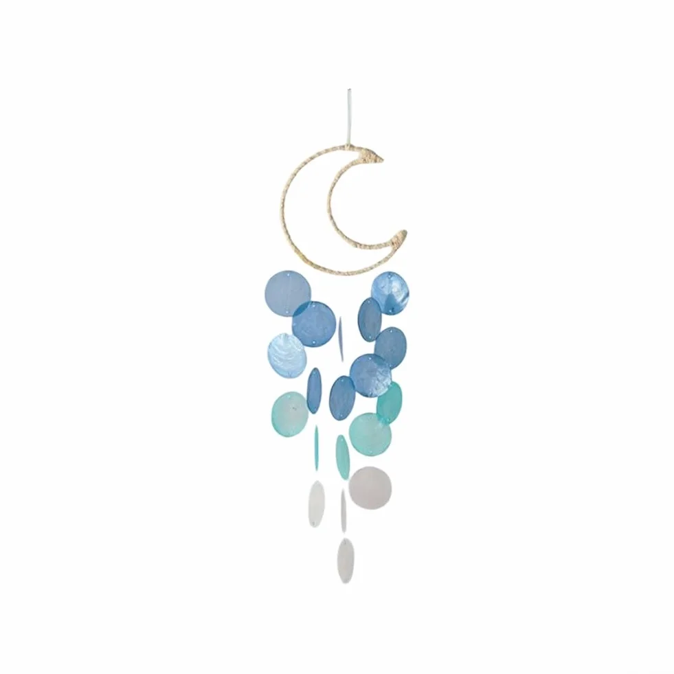 Campanelli a vento a forma di conchiglia, 1 confezione con materiale naturale, progettato per decorazione da appendere in giardino e interni, producendo effetti sonori delicati e calmanti (B)