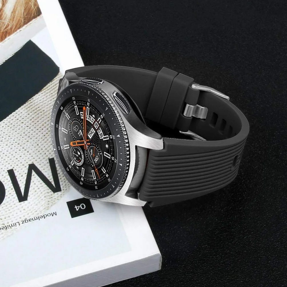 Samsung Galaxy Watch 46 mm Cinturino in Silicone Morbido 22 mm Compatibile con Galaxy Watch 3 45 mm, Gear S3 Frontier/Classic, Huawei GT 2 46 mm