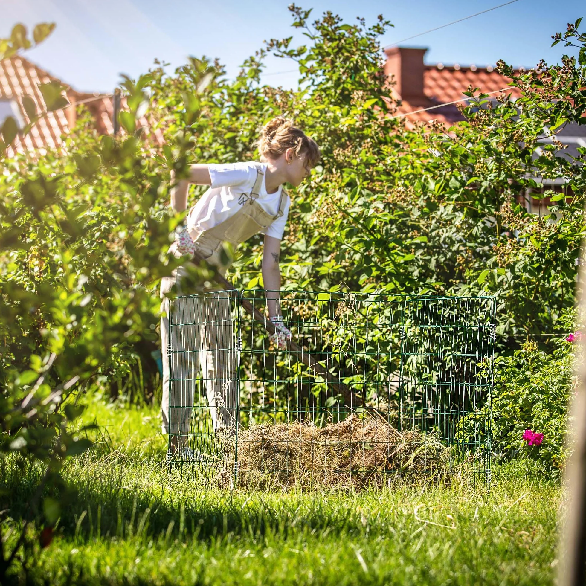 KADAX Compostiera in Metallo 450 Litri 70x70x90 cm, Contenitore per Compost da Giardino