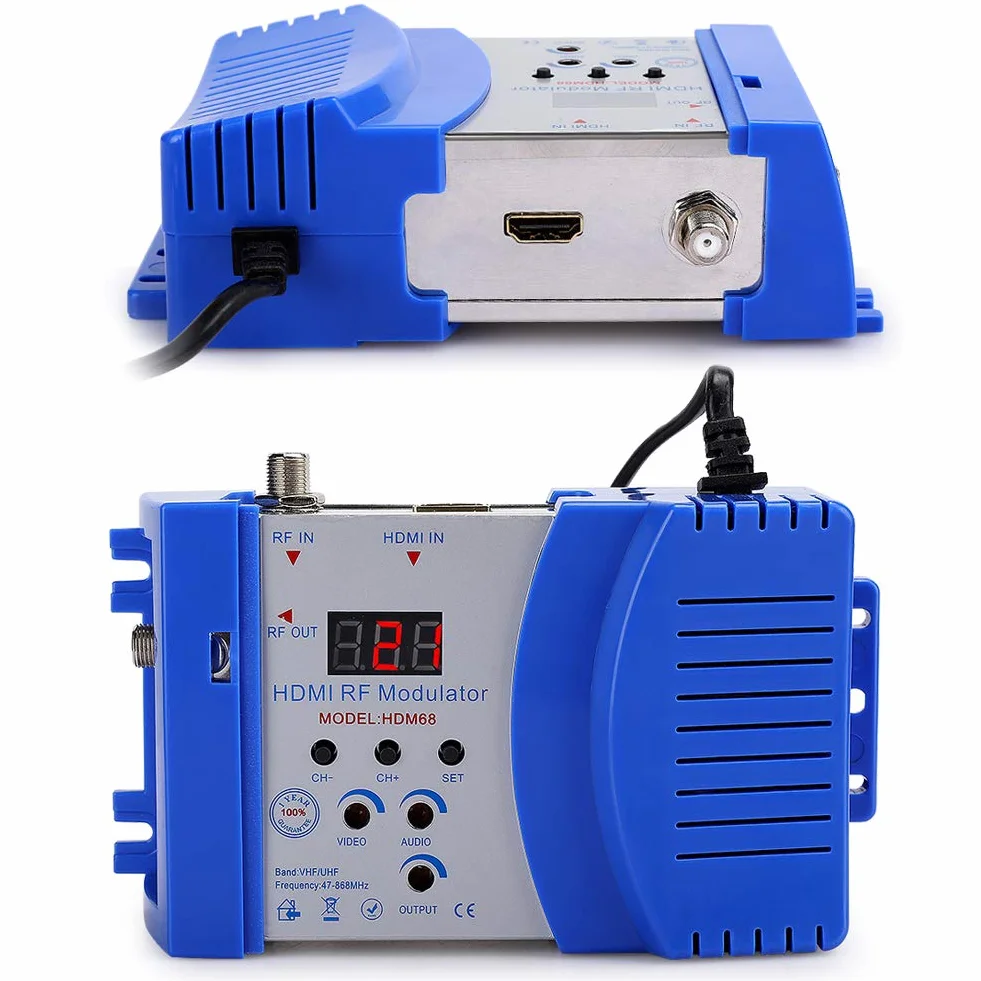 PUSOKEI Modulatore HD HDMI RF VHF/UHF Analogico Ingresso Uscita Femmina Convertitore Audio Video TV Pal