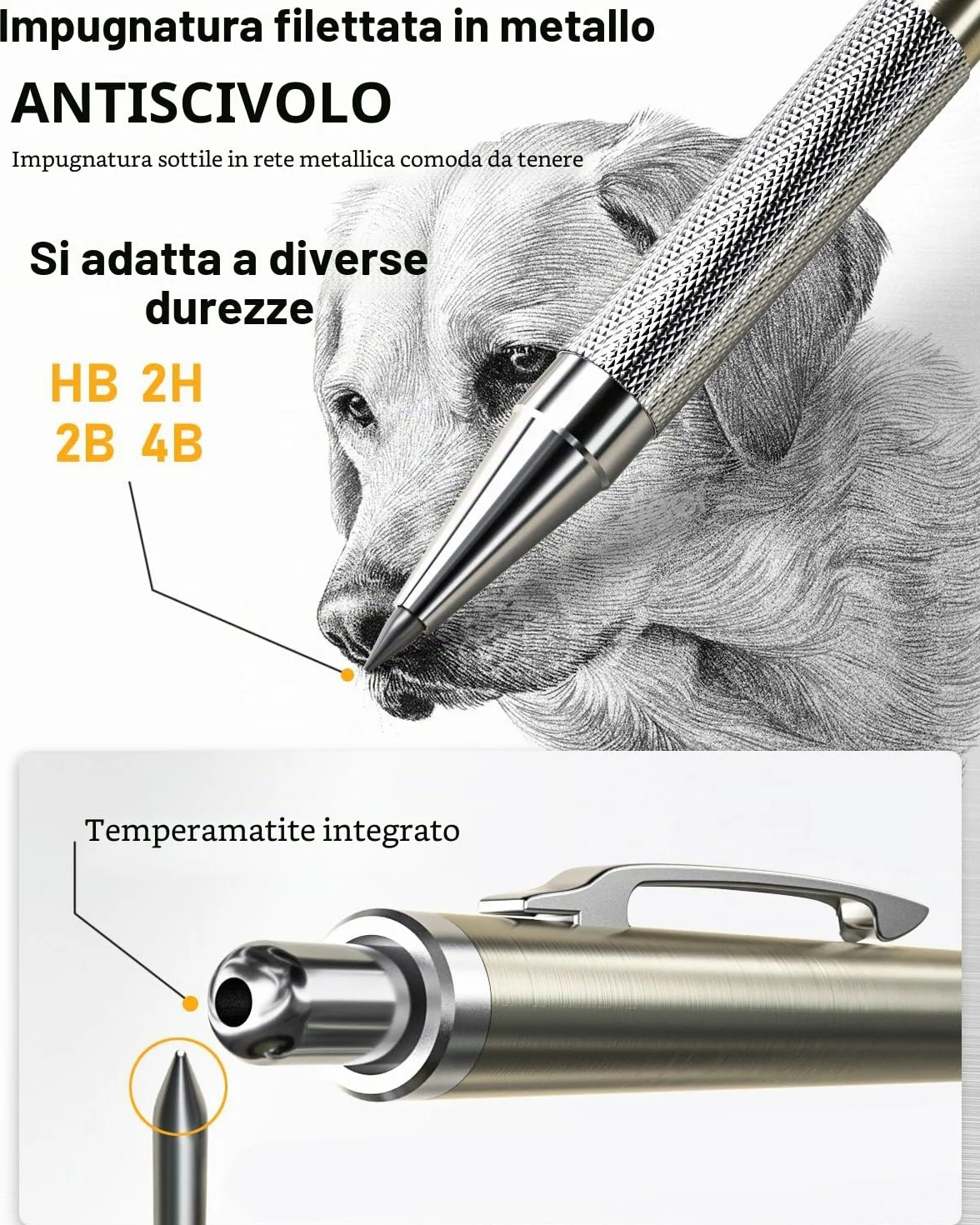 Nicpro 6 Pezzi Matite Meccaniche Set 0,3 0,5 0,7 0,9mm 2mm Portamine per Artista Disegno
