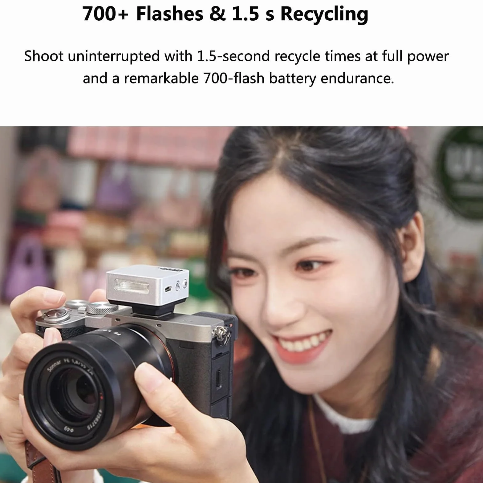 Godox iT20 F Flash TTL per Fujifilm, Mini Flash con Filtri Magnetici, Riciclo 1,5s, Compatibile X100VI GFX100RF XS20 XS10 XT30 II XT5 XM5 GFX50, Nero