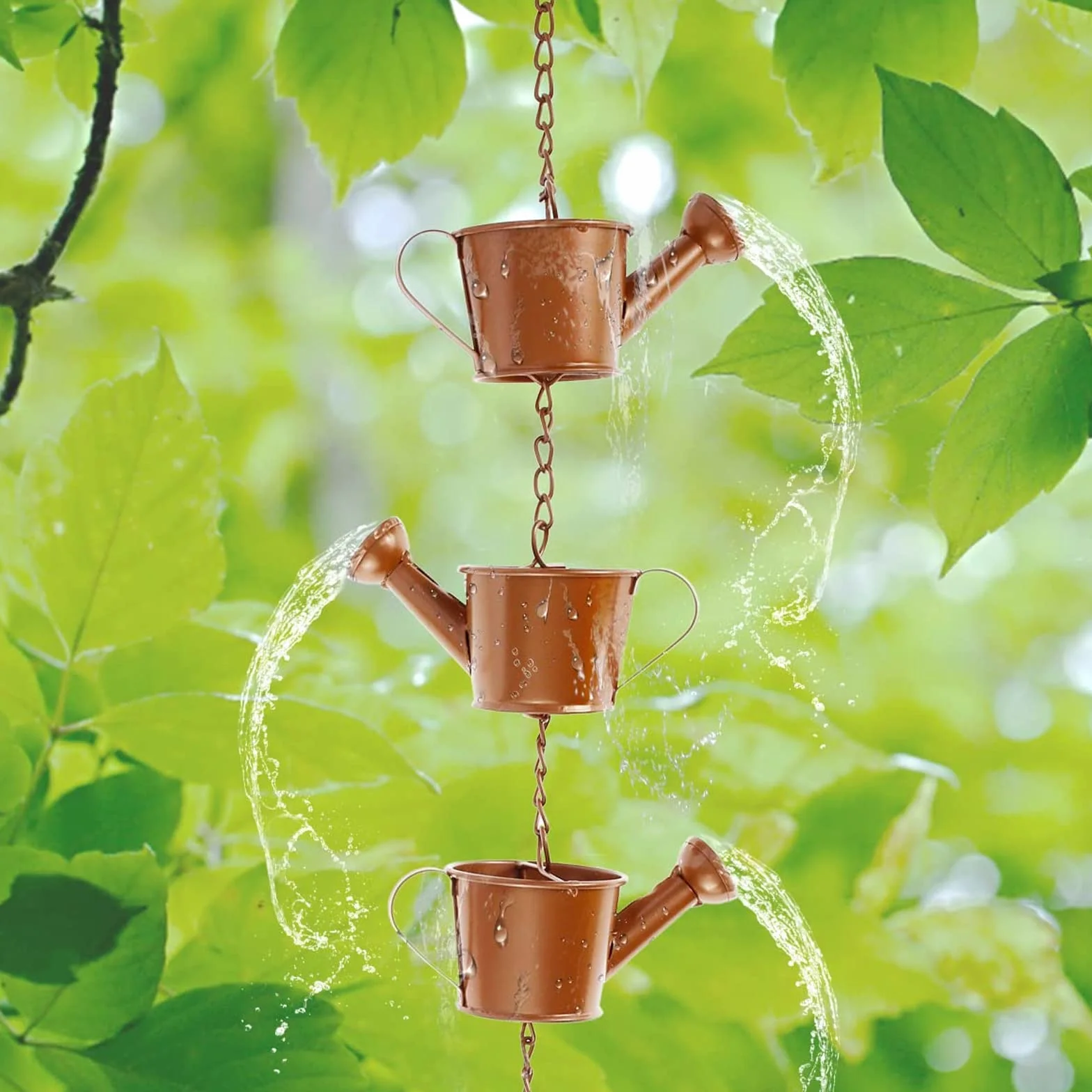 Catena Di Pioggia 90 Cm Metallo Per Canali Tetto Decorazione Giardino