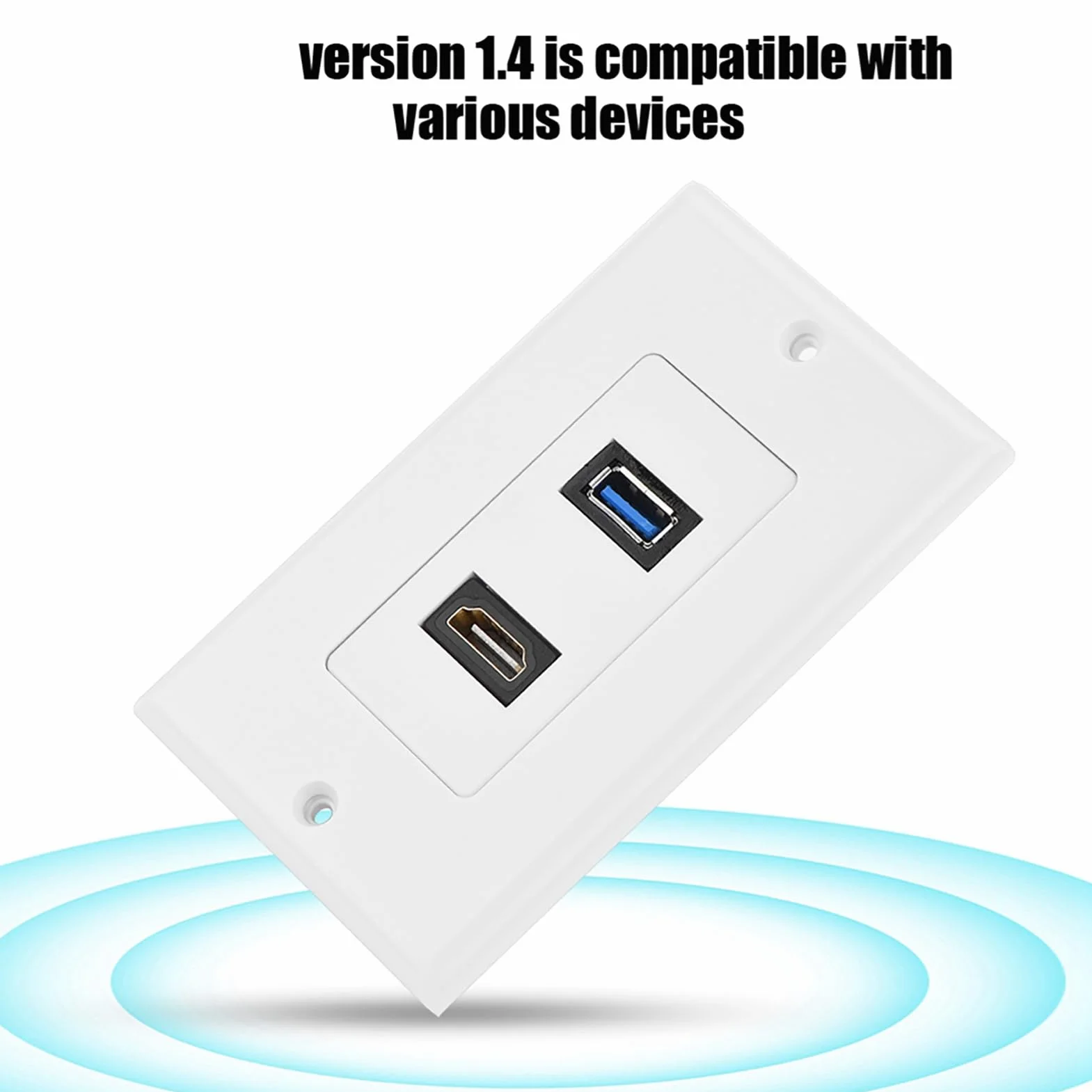 Goshyda Piastra a Parete HDMI USB 3.0 Presa Video Pannello Multimediale Integrato