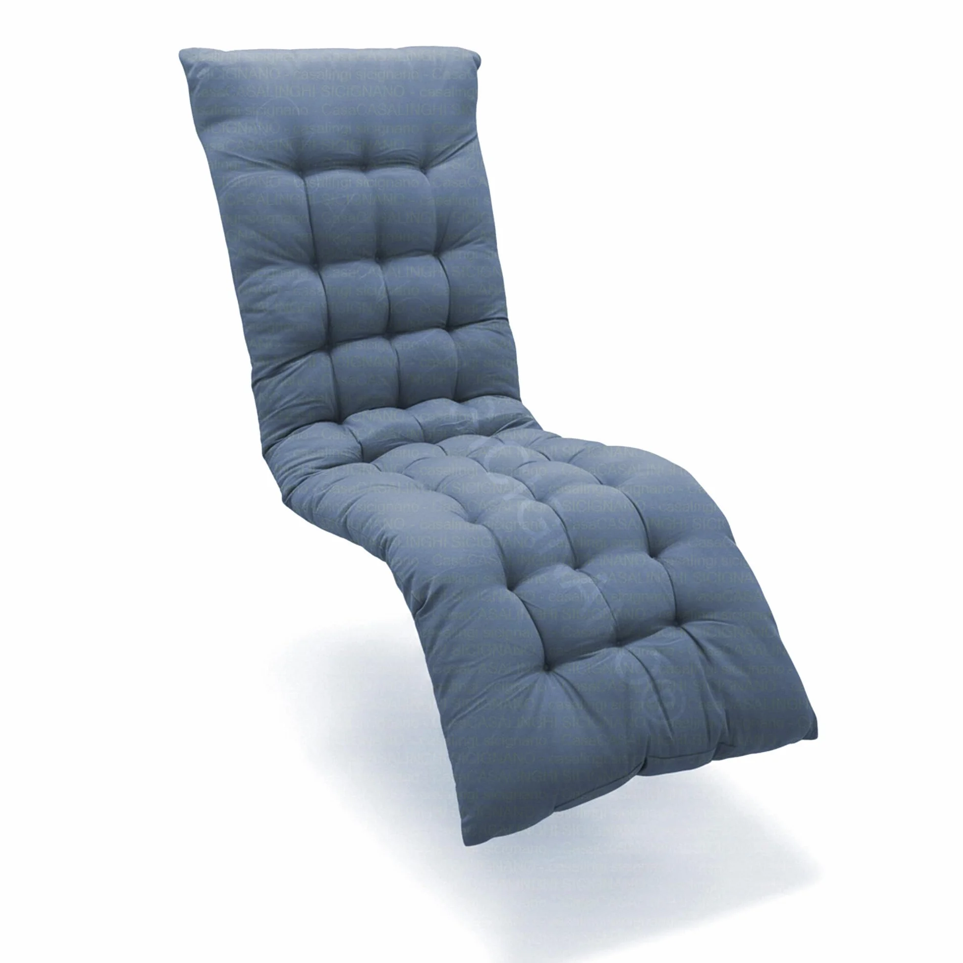 Sicignano Set 2 Cuscini per Sdraio Zero Gravity 160x52 cm Blu, Cuscini Trapuntati per Relax Esterno con Imbottitura Ergonomica, Supporto Ottimale Schiena e Collo Giardino