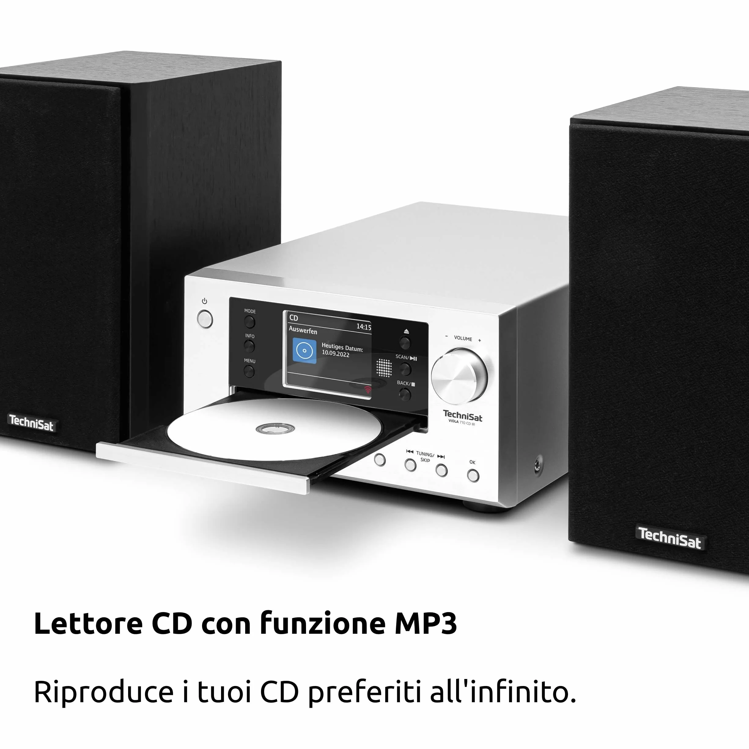 TechniSat VIOLA 710 CD IR Impianto Hi-Fi compatto radio Internet DAB+ FM lettore CD Bluetooth 2x20W RMS