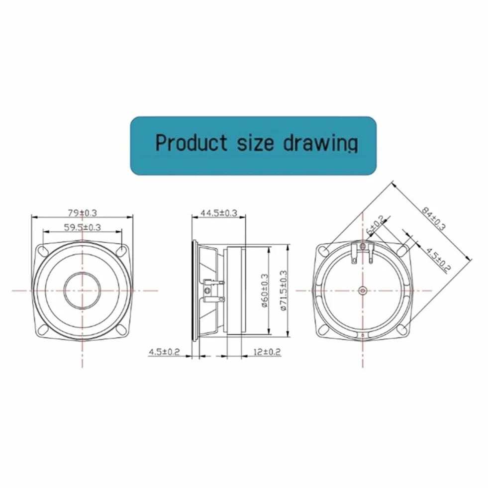 HiFi Home Sound Theater Subwoofer 78mm 4ohm 15w 3 Pollici Convex Woofer per Altoparlanti