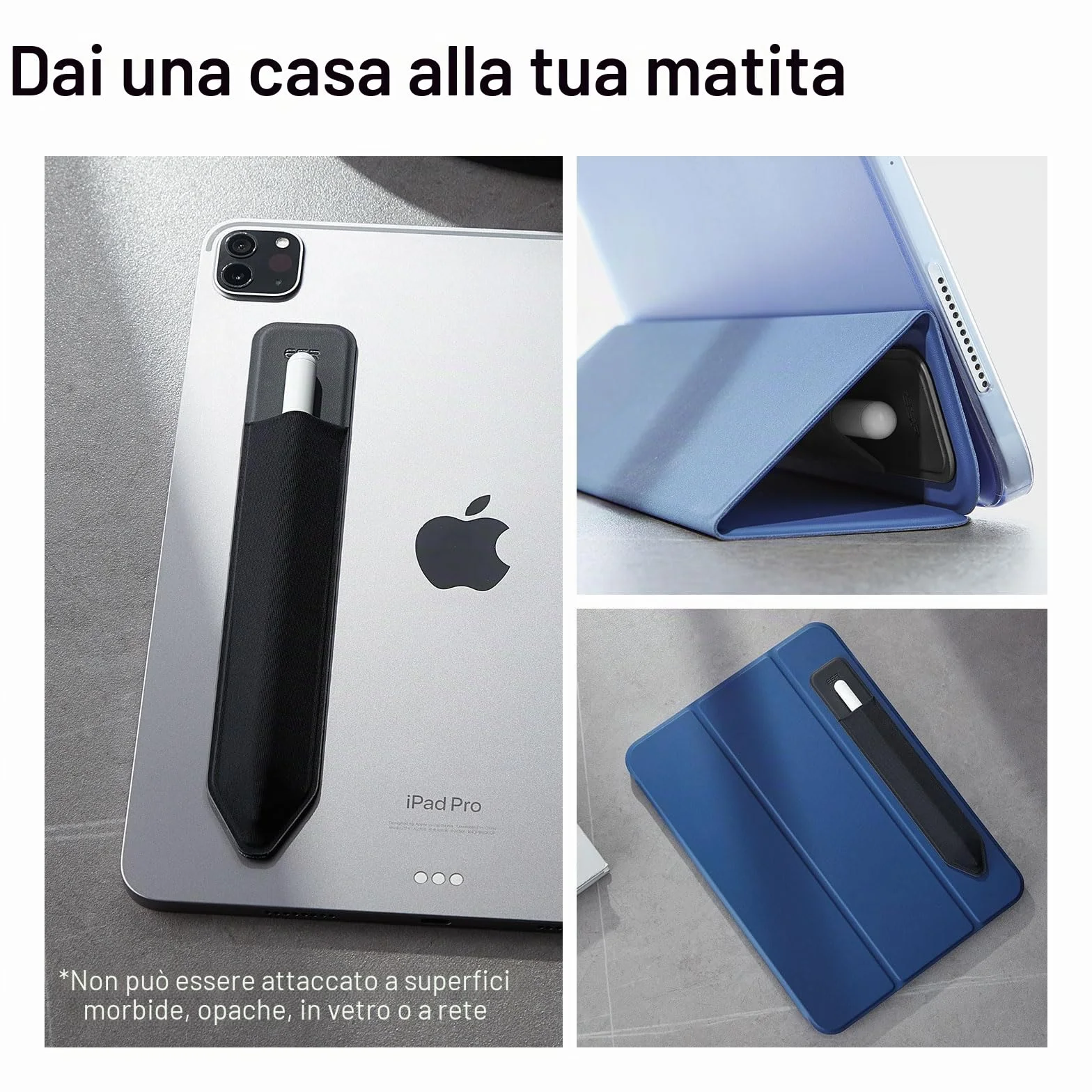 ESR Cover per Apple Pencil 1° e 2° Generazione, Tasca Protettiva Elastica, Manica Adesiva per Penna Capacitiva - Nero