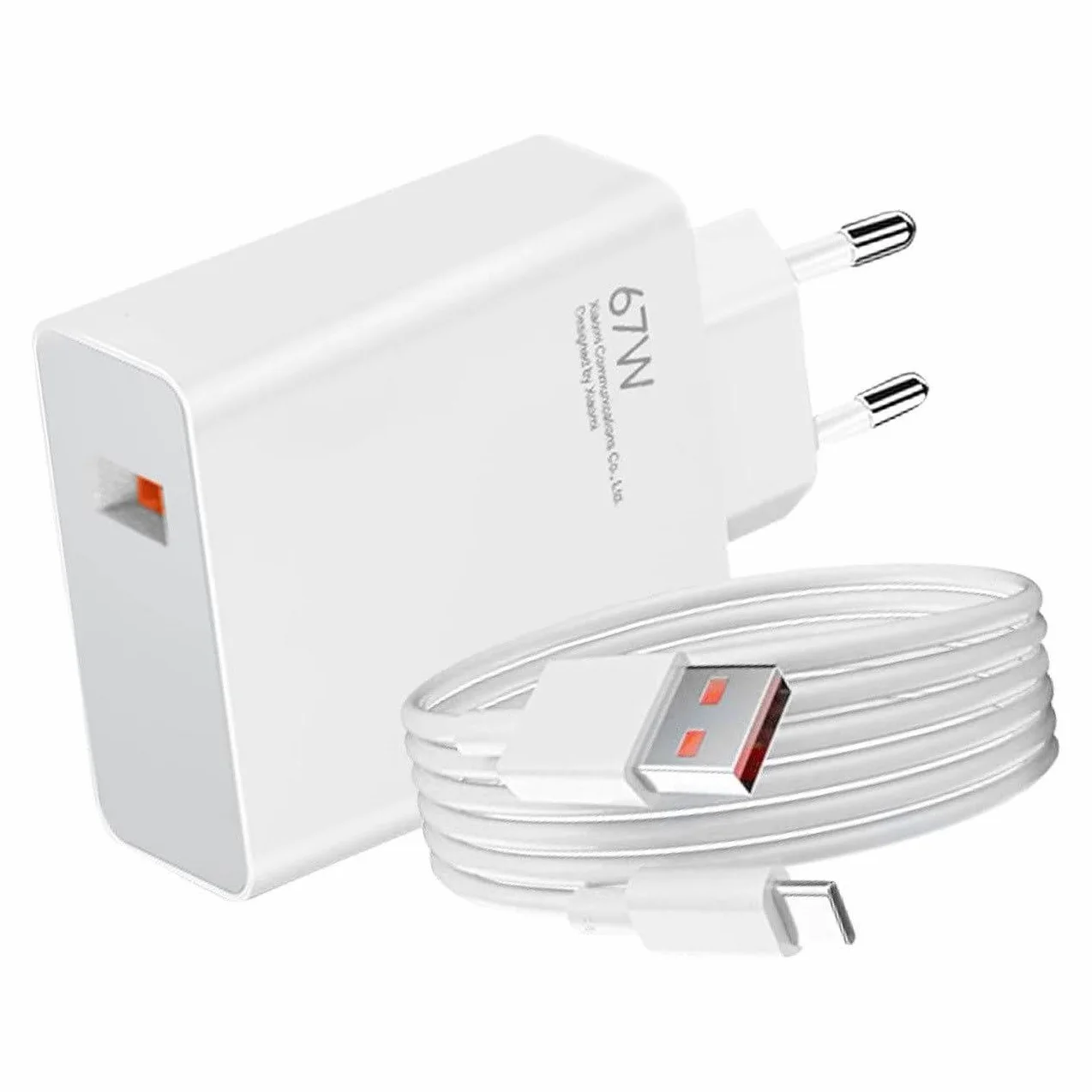 Xiaomi Caricabatterie 67W Originale, Alimentatore Turbo Charge USB-A USB-C, Ricarica Rapida per Xiaomi 13/12/11, Redmi Note 11/12 Pro, POCO F5/X5, Bianco
