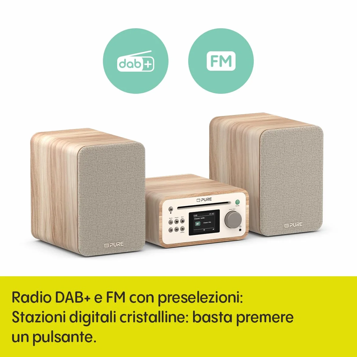 Compatti Mini Stereo Bluetooth Hi Fi 254591 CLASSIC Cotone Bianco