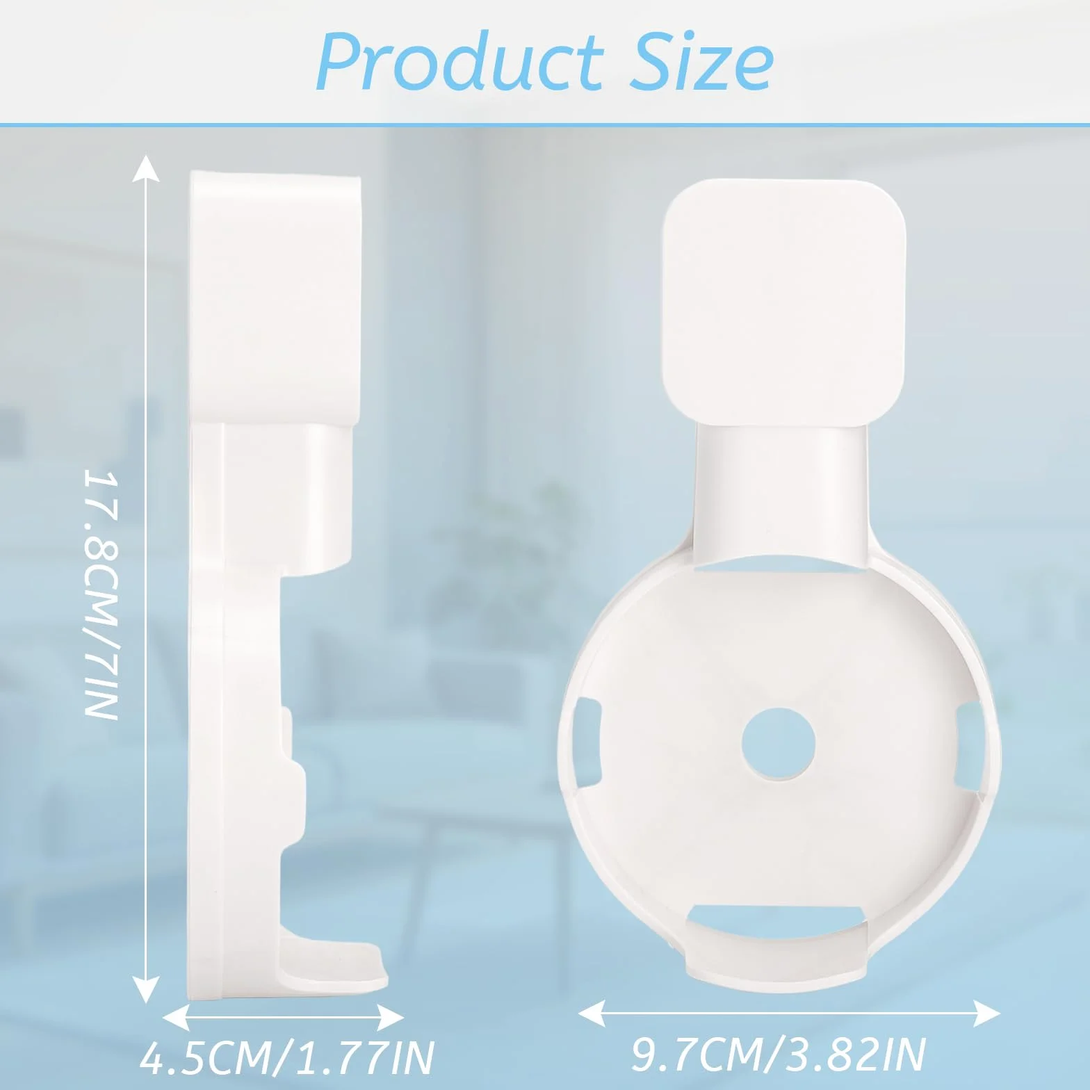 Supporto da parete per prese elettriche con gestione cavi acrilico per Echo Dot 3a generazione bianco