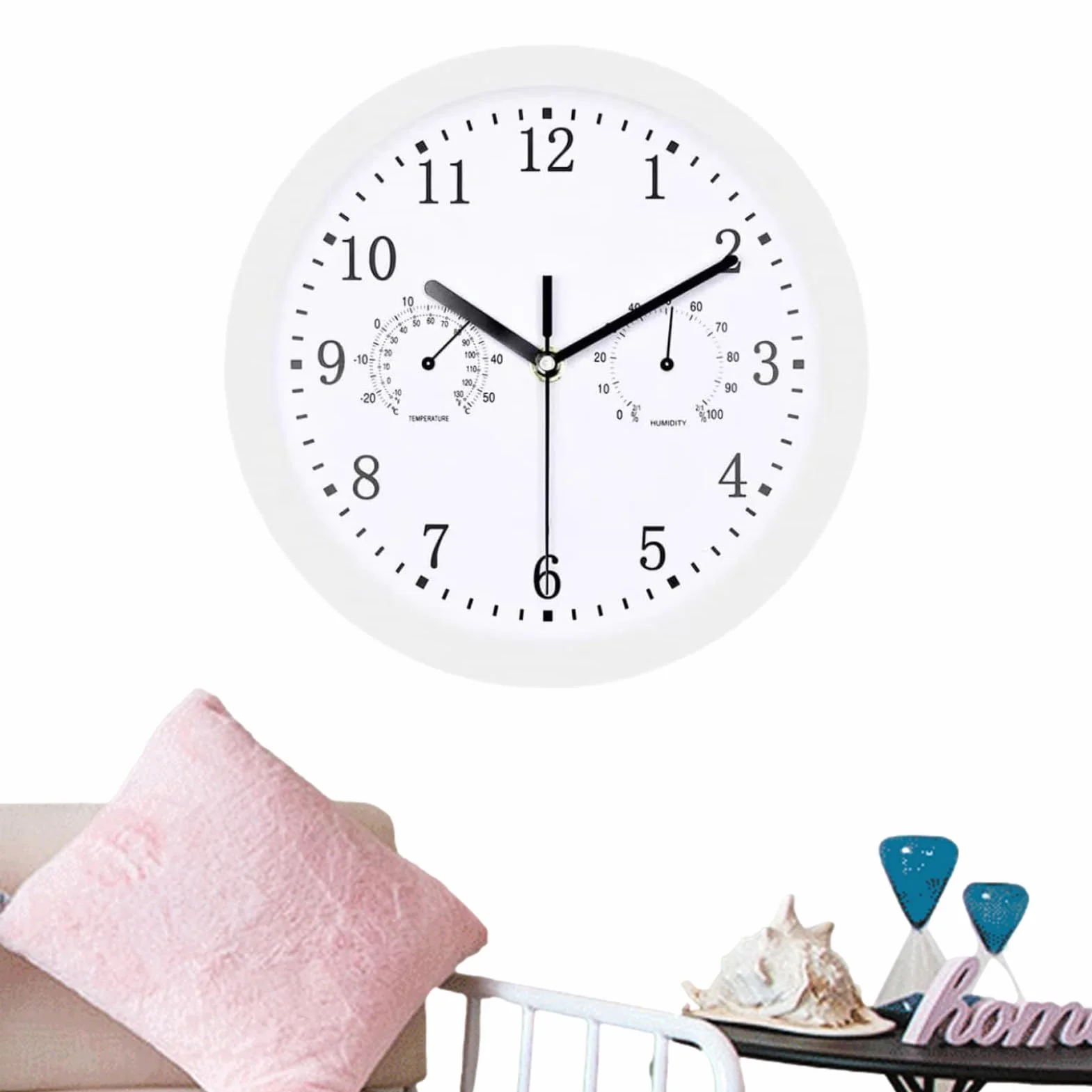 Orologio da parete per esterni | Sveglia decorativa per balcone - Orologio da parete retrò per interni ed esterni con igrometro - Decorazione per terrazze, giardino, soggiorno