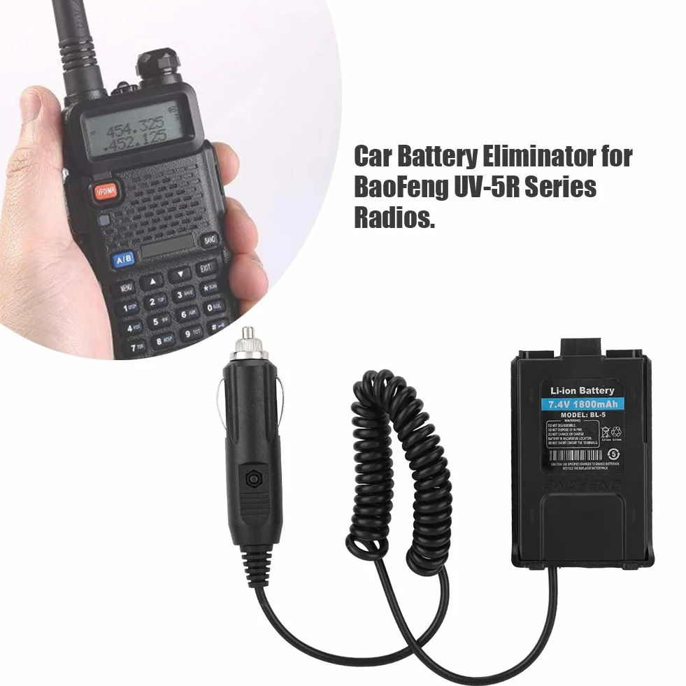 UV 5R Caricabatterie 12V per Radio Walkie Talkie, Eliminatore Batteria con Cavo Altoparlante