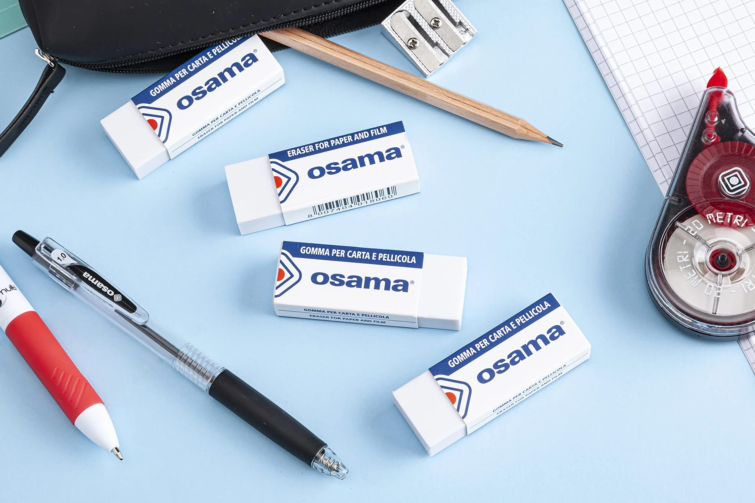 OSAMA Gomme da Cancellare Set 20 Pezzi Cancelleria Scuola Ufficio Bianco