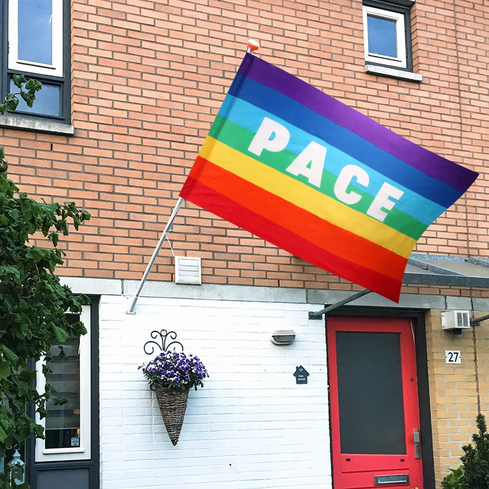 Rainbow Flag 90x150cm Bandiera Pace Arcobaleno Ucraina per Interno Esterno