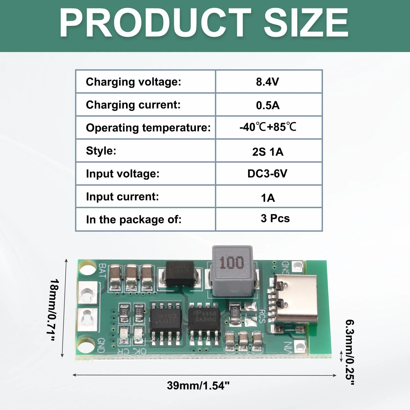 Modulo di ricarica boost per batterie al litio 2S 3S 4S Type-C 8.4V 12.6V 16.8V scheda regolabile per power bank Li-Po