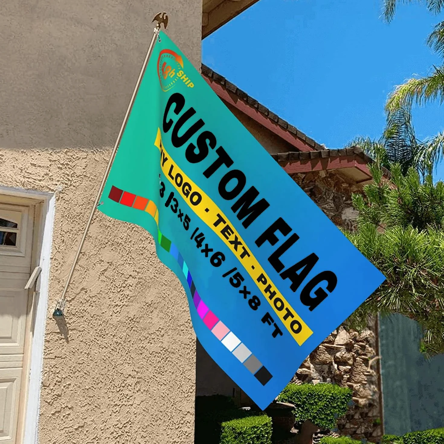 Striscione personalizzato con bandiere - crea la tua bandiera con immagine, testo, logo per arredamento giardino