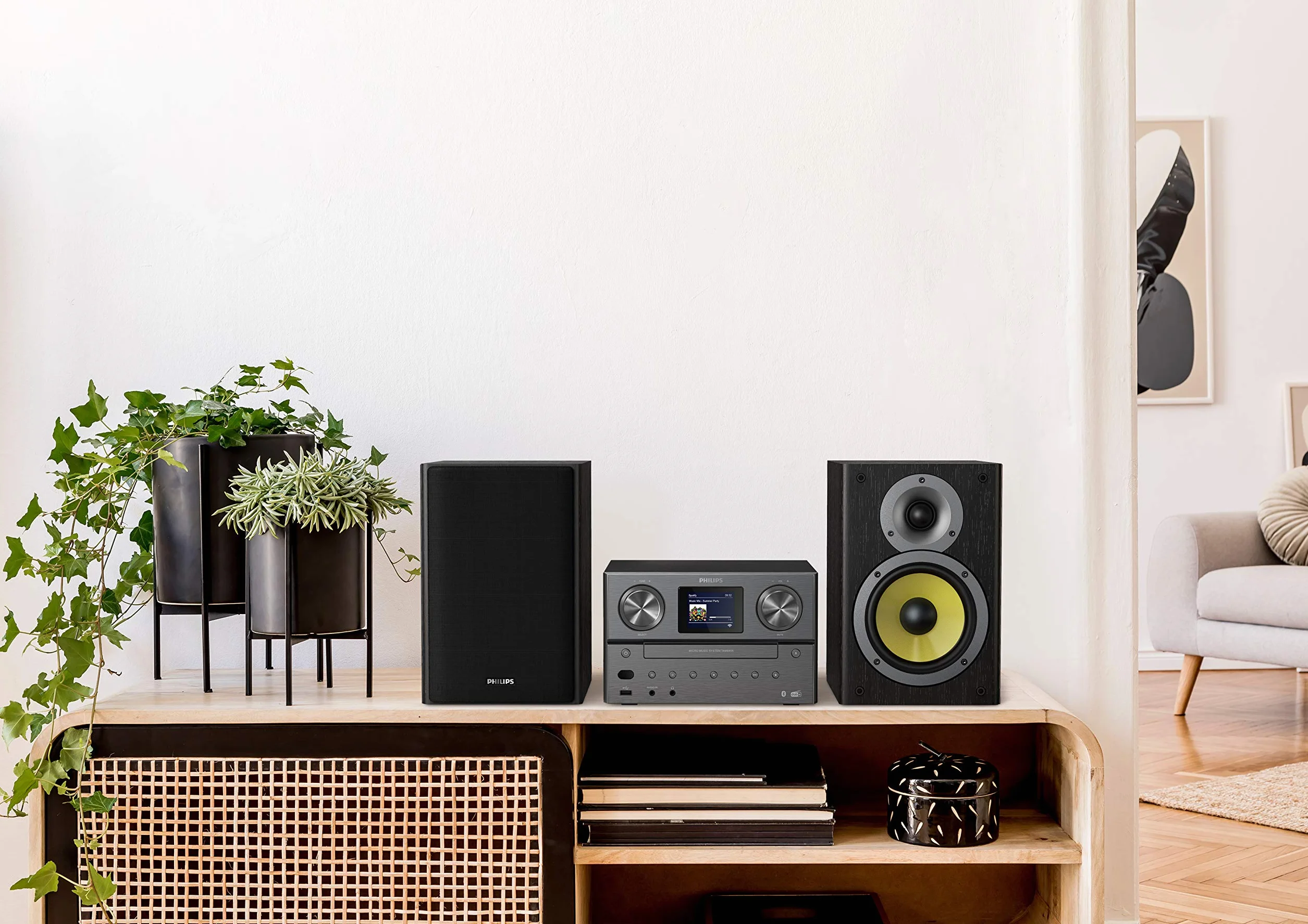PHILIPS TAM8905 Micro Music System 100W Bluetooth Spotify Connect Radio Internet DAB+ CD USB Bass Reflex