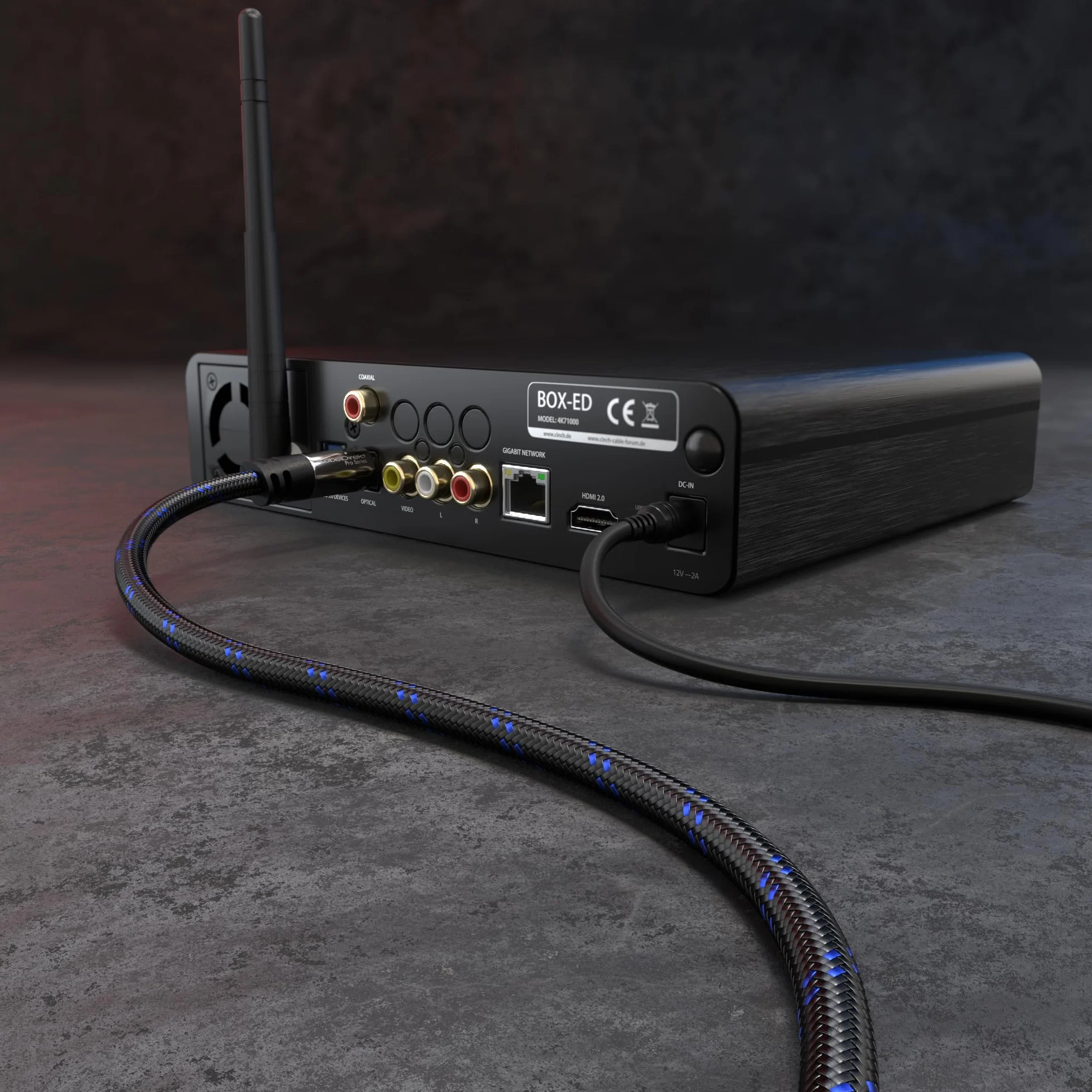KabelDirekt Cavo TOSLINK Audio Ottico 2m Fibra Ottica S/PDIF Intrecciato Nylon