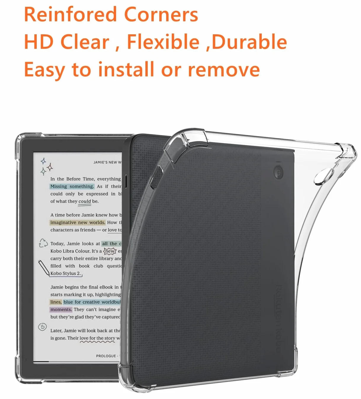 Kobo Libra 2 Colour eReader 7 Pollici Custodia Angoli Rinforzati