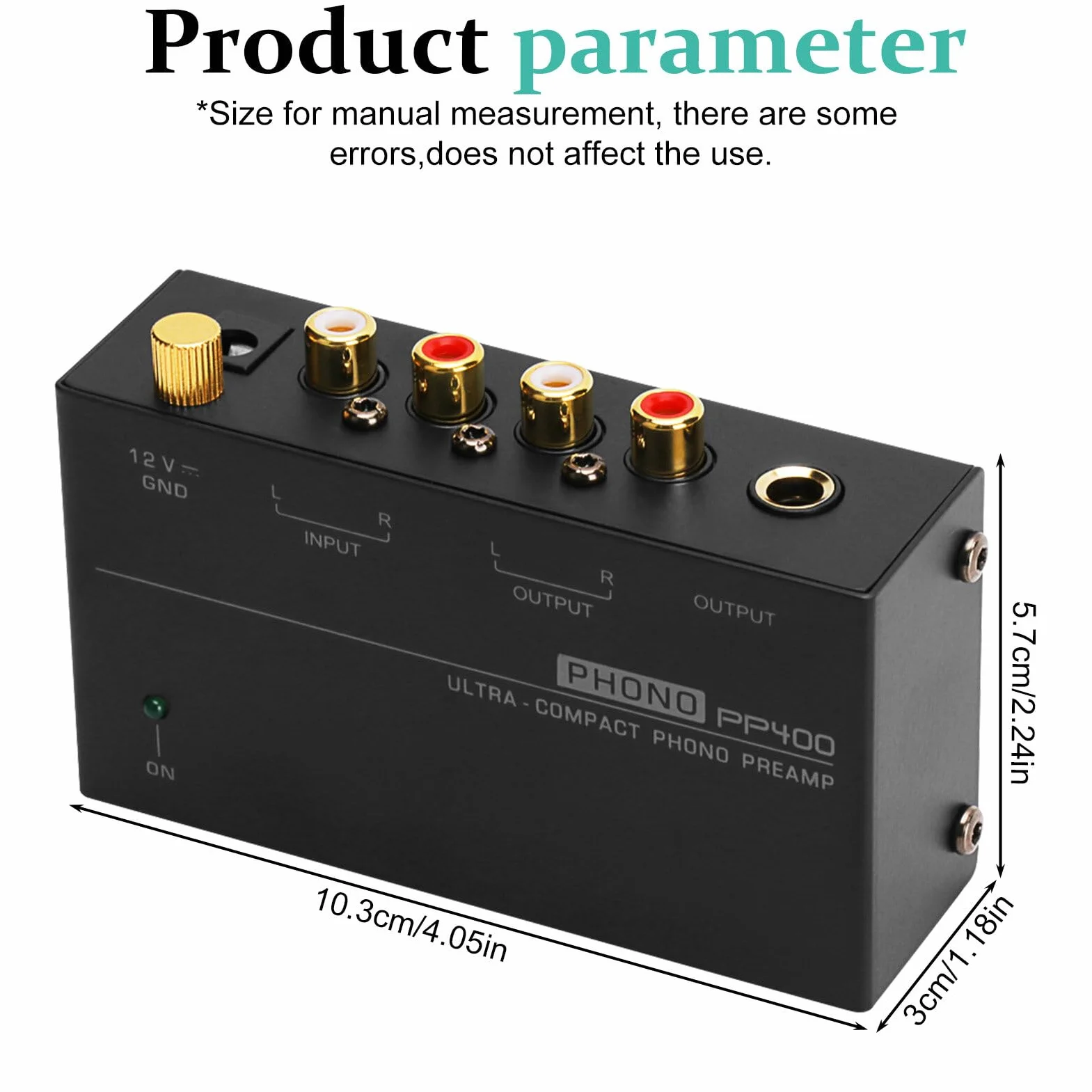 Molbory Phono preamplificatore giradischi RCA Input Output 12 V ultra compatto