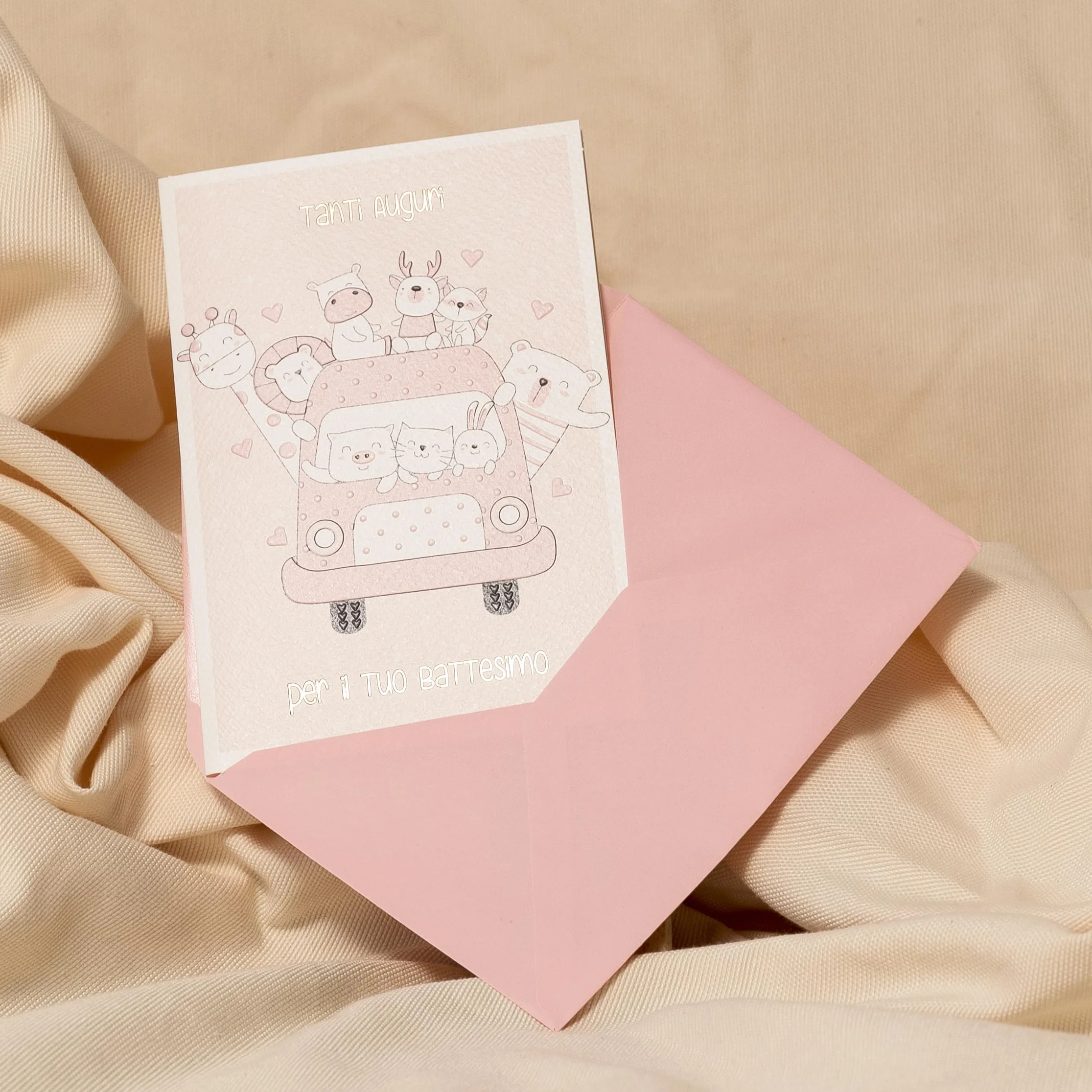 ARKRAFT Biglietto auguri battesimo bambina 17 x 12 cm oro portasoldi interno