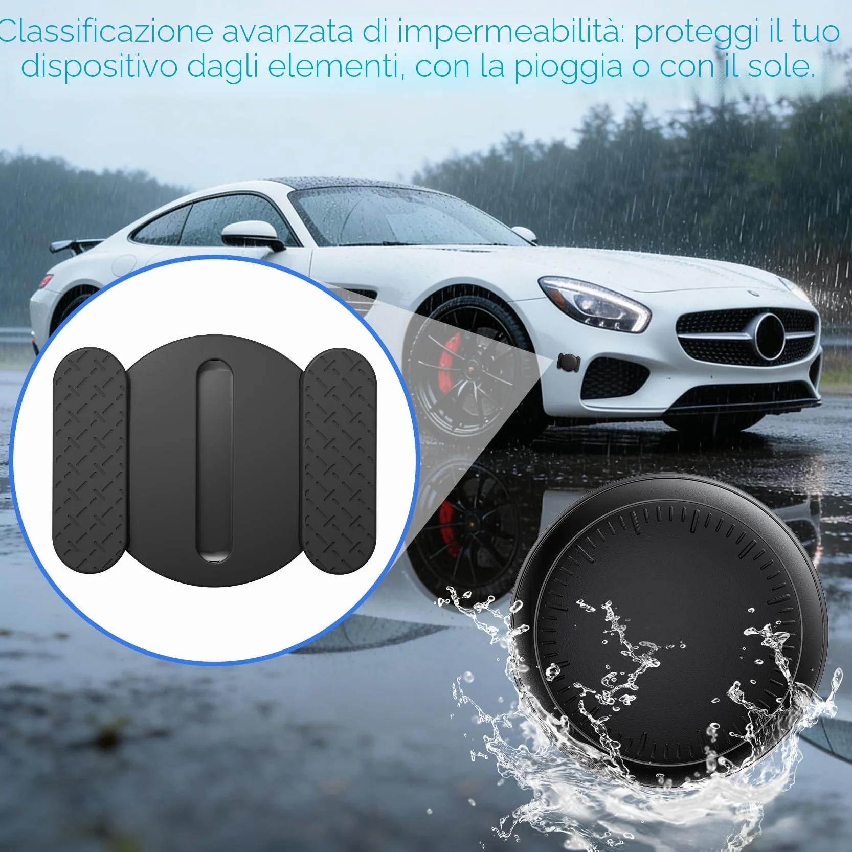 GPS Tracker per Auto, Air Tracker Android, Magnetico, IP68 Impermeabile, Localizzatore con App Copertura Globale, Tracciare Veicolo Moto, Senza SIM