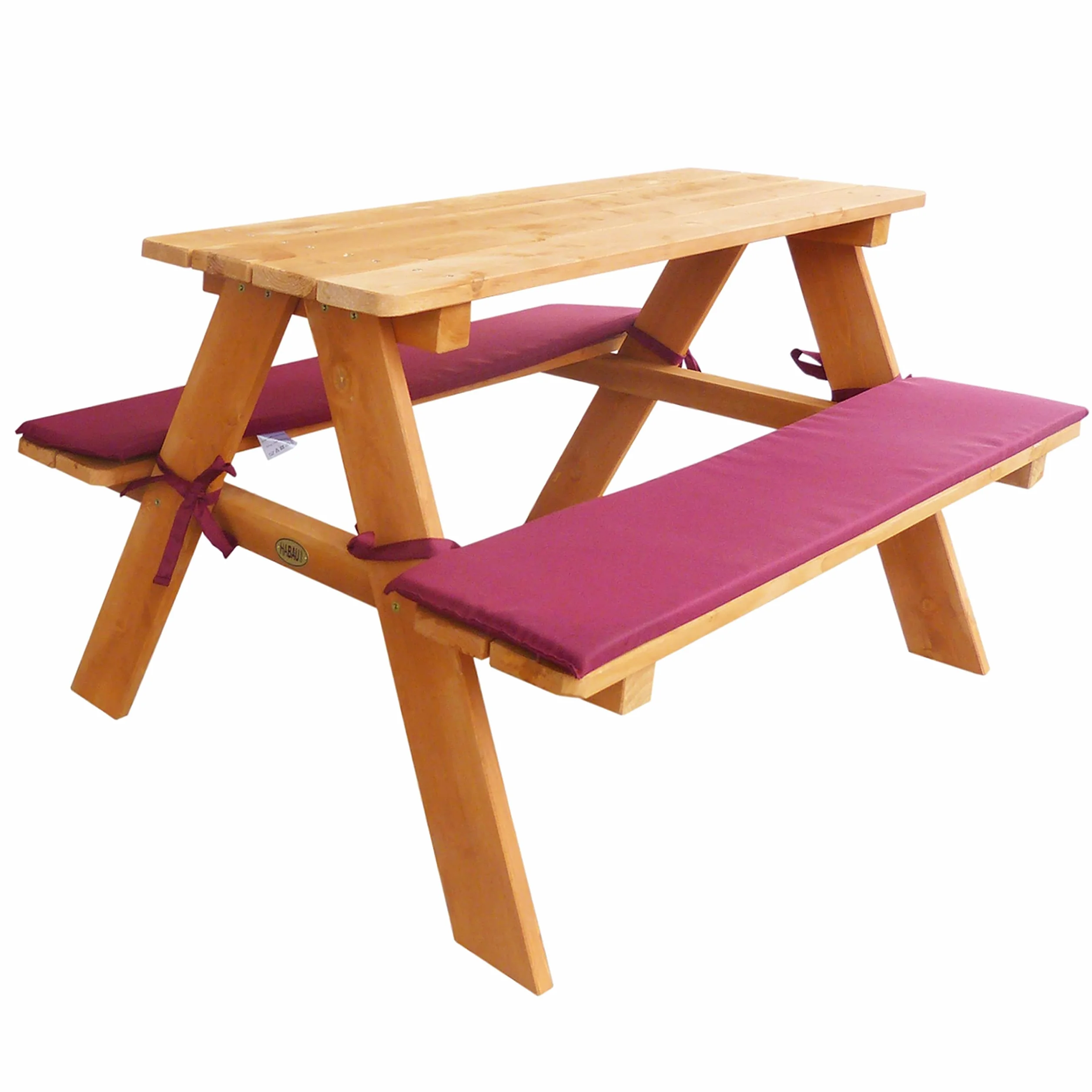 Habau 645 Bambini banco di Picnic con Imbottitura, Marrone