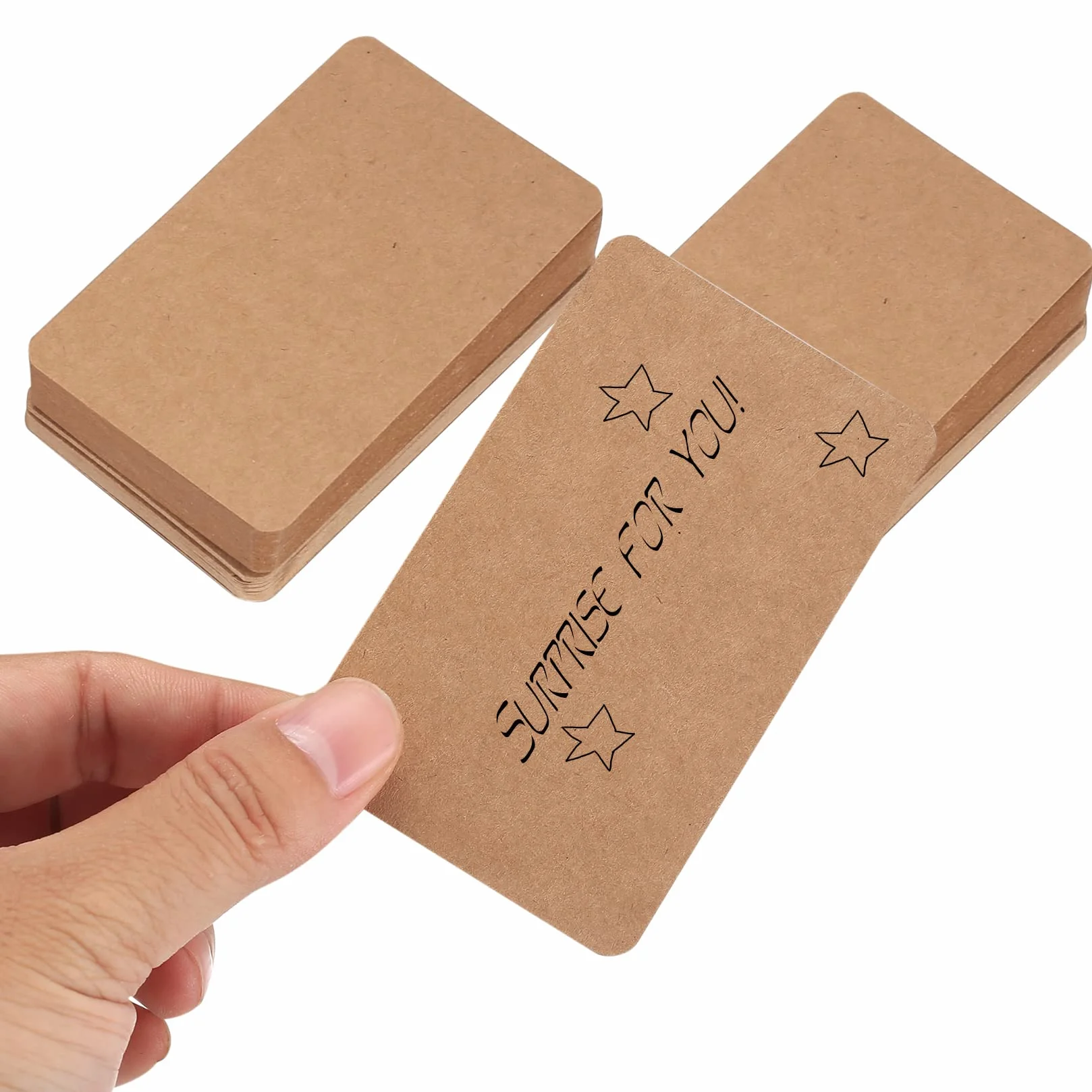 Kraft Paper Biglietti da Visita Marroni 150 Pezzi 8,9x5,2 cm Carte Messaggio Vuote per Ufficio Regalo Fai Da Te