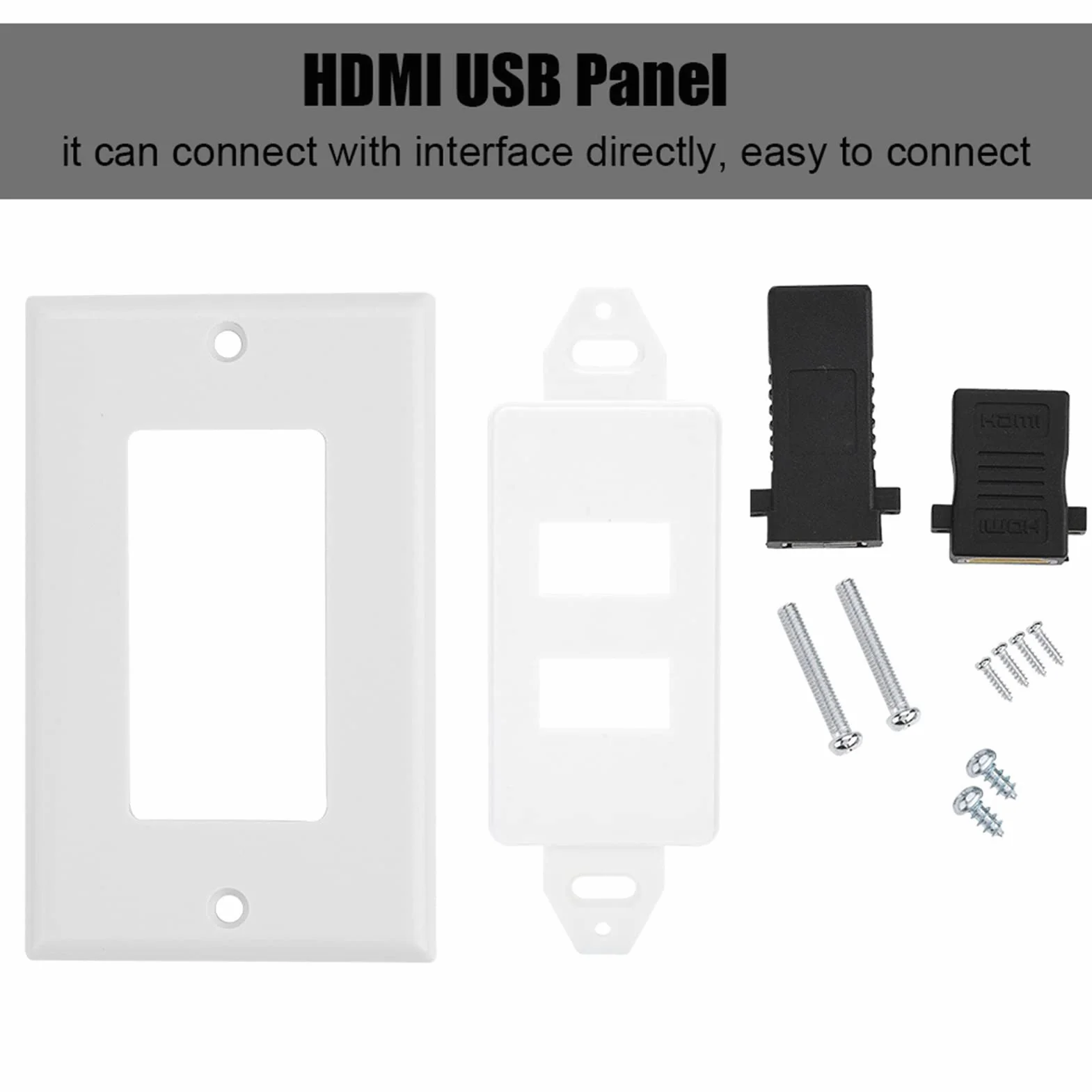 Presa per Pannello a Parete HDMI USB 3.0 Video Multimediale Integrata Due in per Proiettore Home Theater