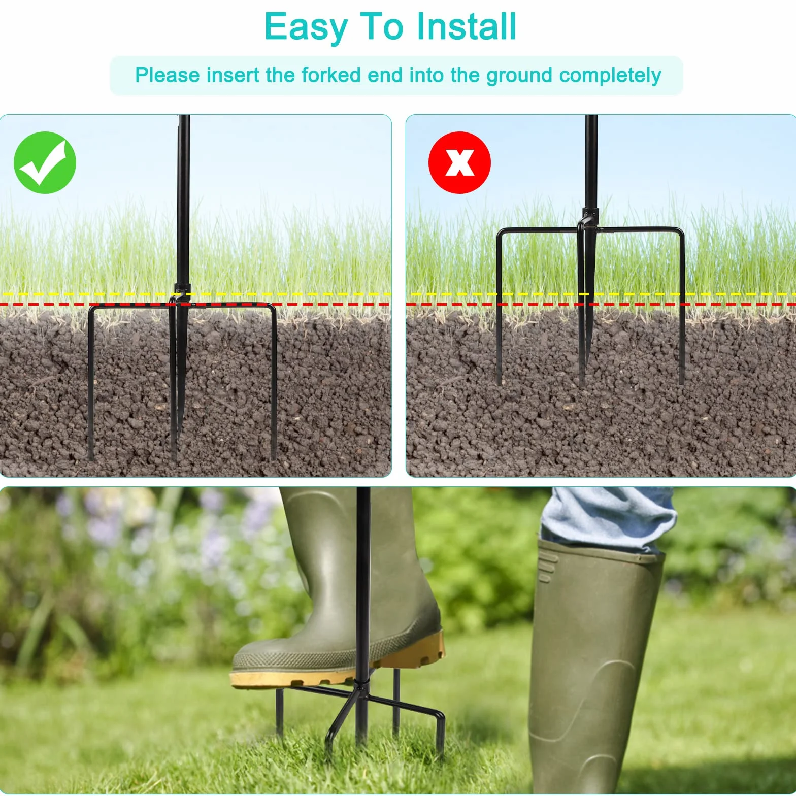 SWAWIS 2 ganci da pastore da giardino 120 cm metallo per esterni decorazione appendere