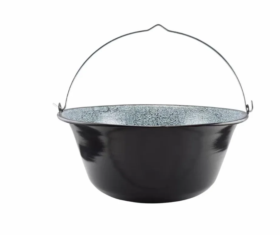Perfect Home Pentola tradizionale ungherese per gulasch, 10 l, in acciaio smaltato, nero
