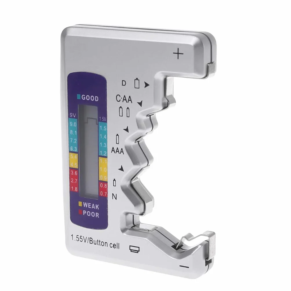 GUMEI Digital Battery Tester Rilevatore di capacità per batterie AA AAA C D N 9V 6F22 Celle a Bottone 1,55V