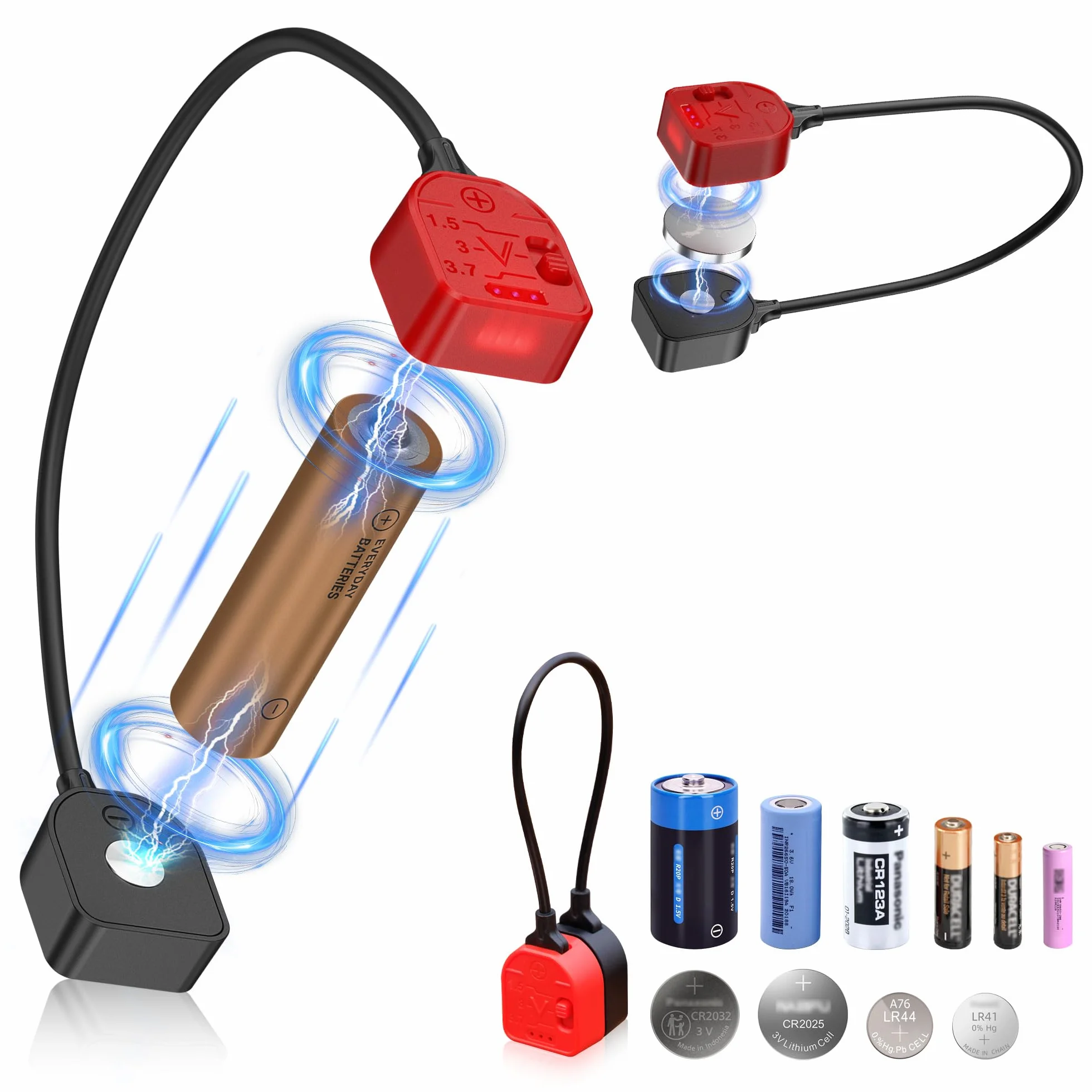 Tester per batteria Multi Purpose Checker Dimensioni per AA AAA C D 1.5V/3V Batterie a bottone