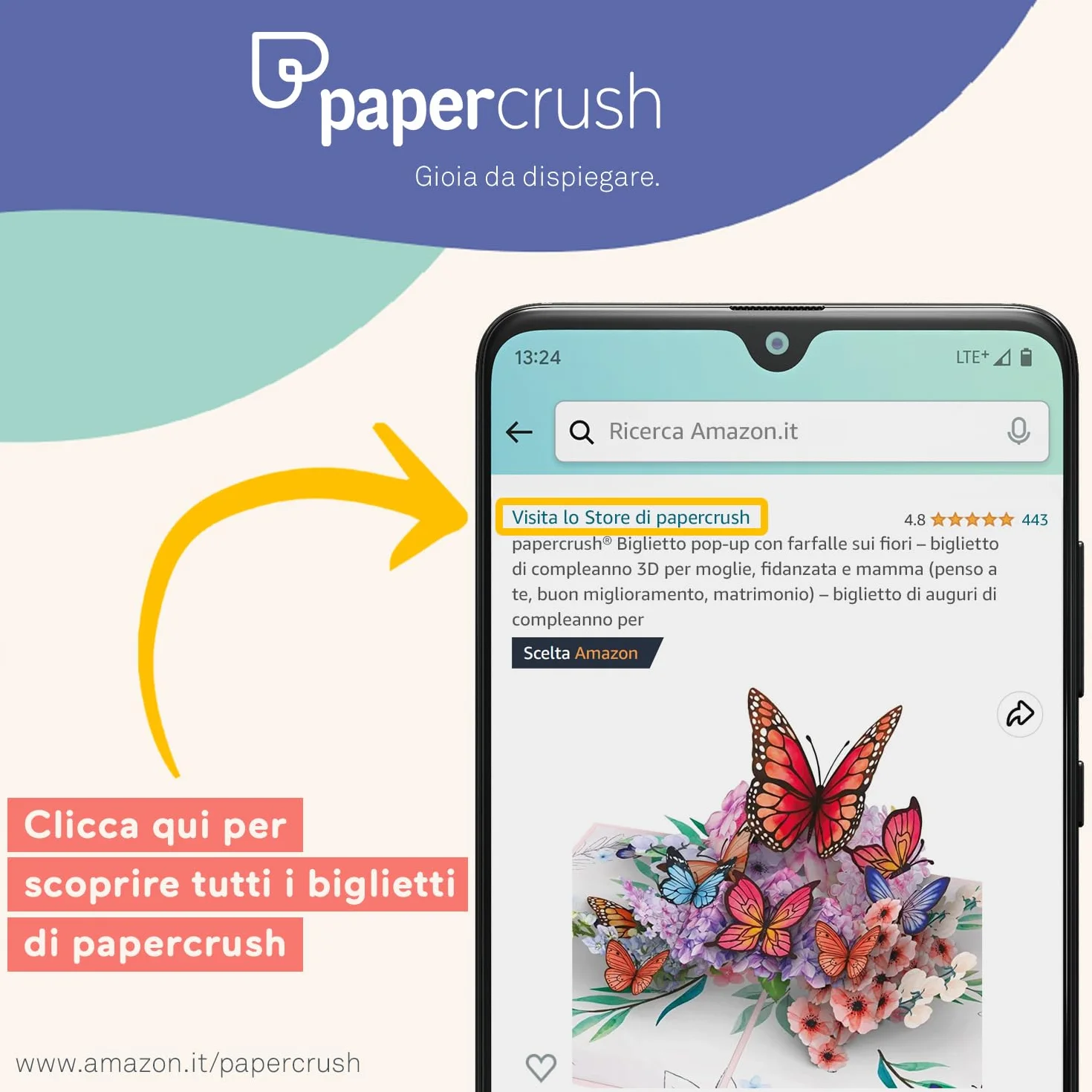 Papercrush® Biglietto pop-up auto just married 3D per matrimonio, regalo in denaro per viaggio di nozze