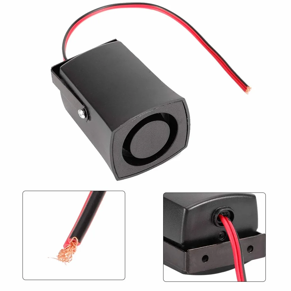 Uniwersalny alarm cofania 12V 115dB brzęczyk samochodowy czarny